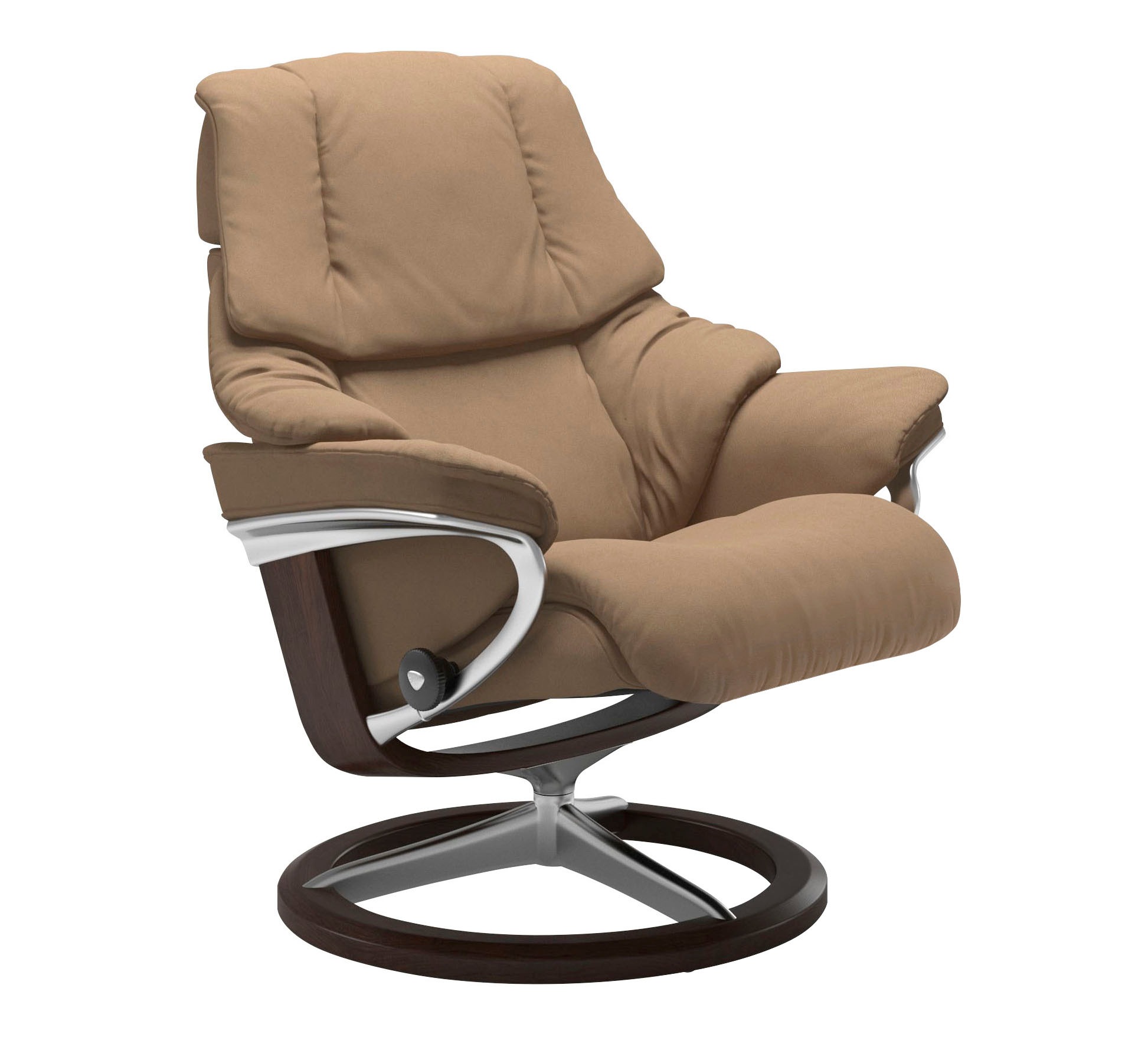 Thumbnail - Stressless Relaxsessel "Reno" Set, Relaxsessel mit Hocker, mit Hocker, mit Signature Base, Größe S, M & L, Gestell Braun