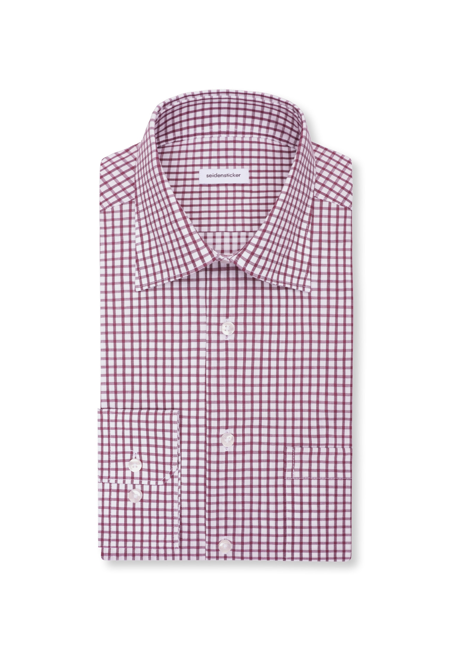 seidensticker Businesshemd »Schwarze Rose« Regular 1/1 Covered-Button-Down-Kragen Karo