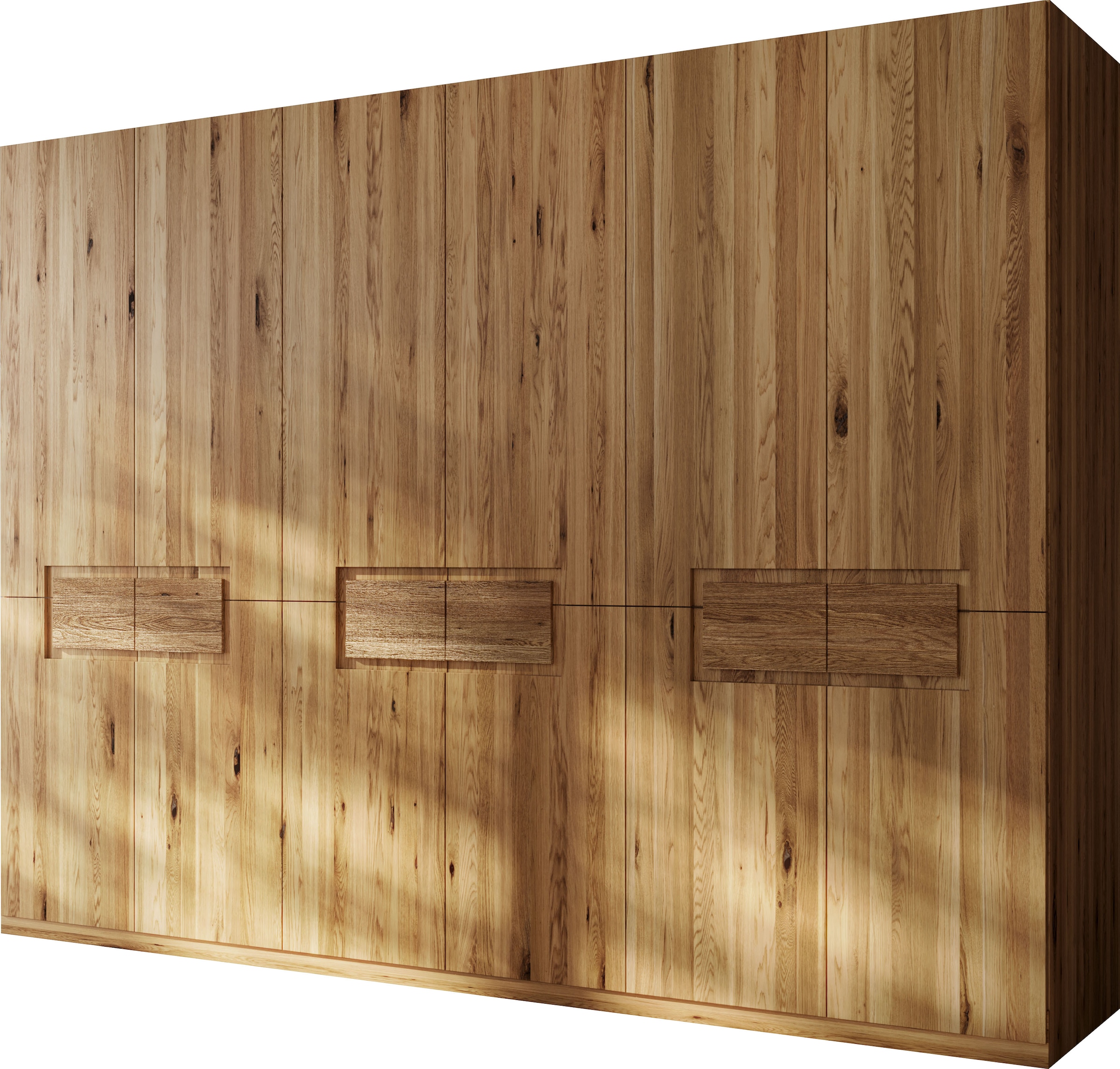 Home affaire Kleiderschrank »Ambroise aus Wildeiche, erhältlich in verschiedenen Breiten«, Massivholz-Kleiderschrank, im 50 cm Raster planbar