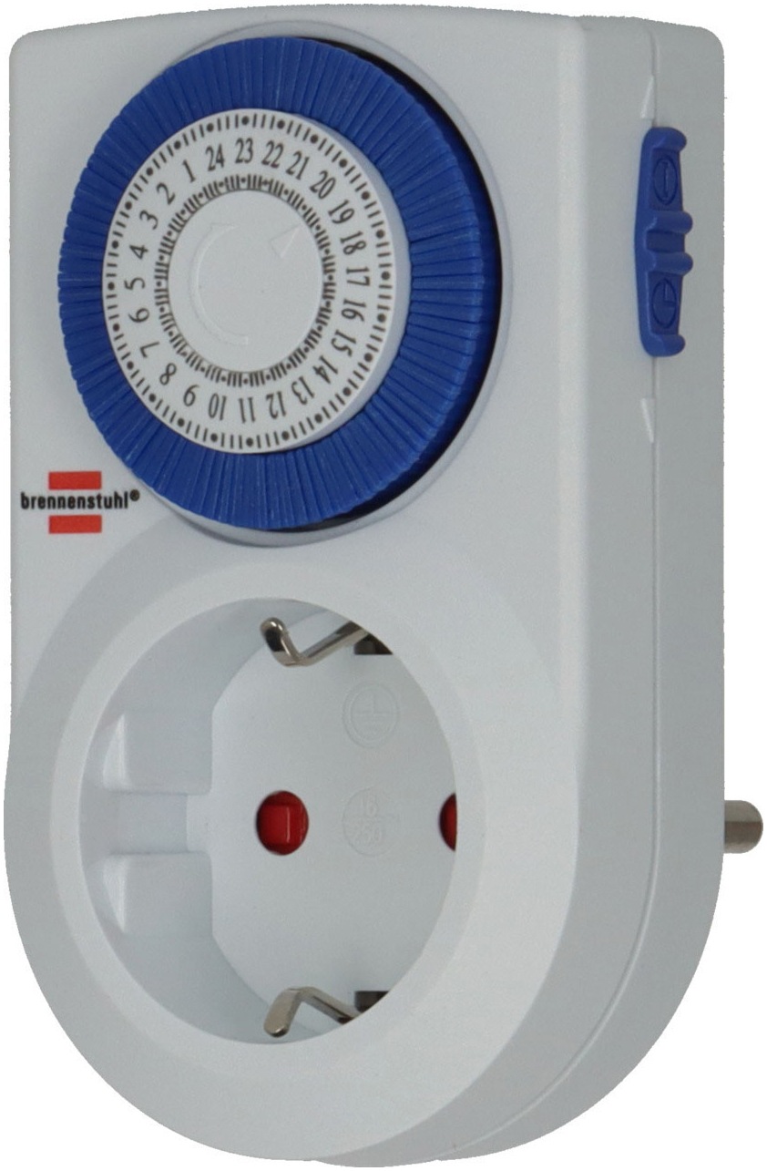 BRENNENSTUHL Steckdose "Tages-Zeitschaltuhr MMZ 20", B:5,8cm H:10cm T:6,8cm, weiß, Werkstatt, Steckdosen