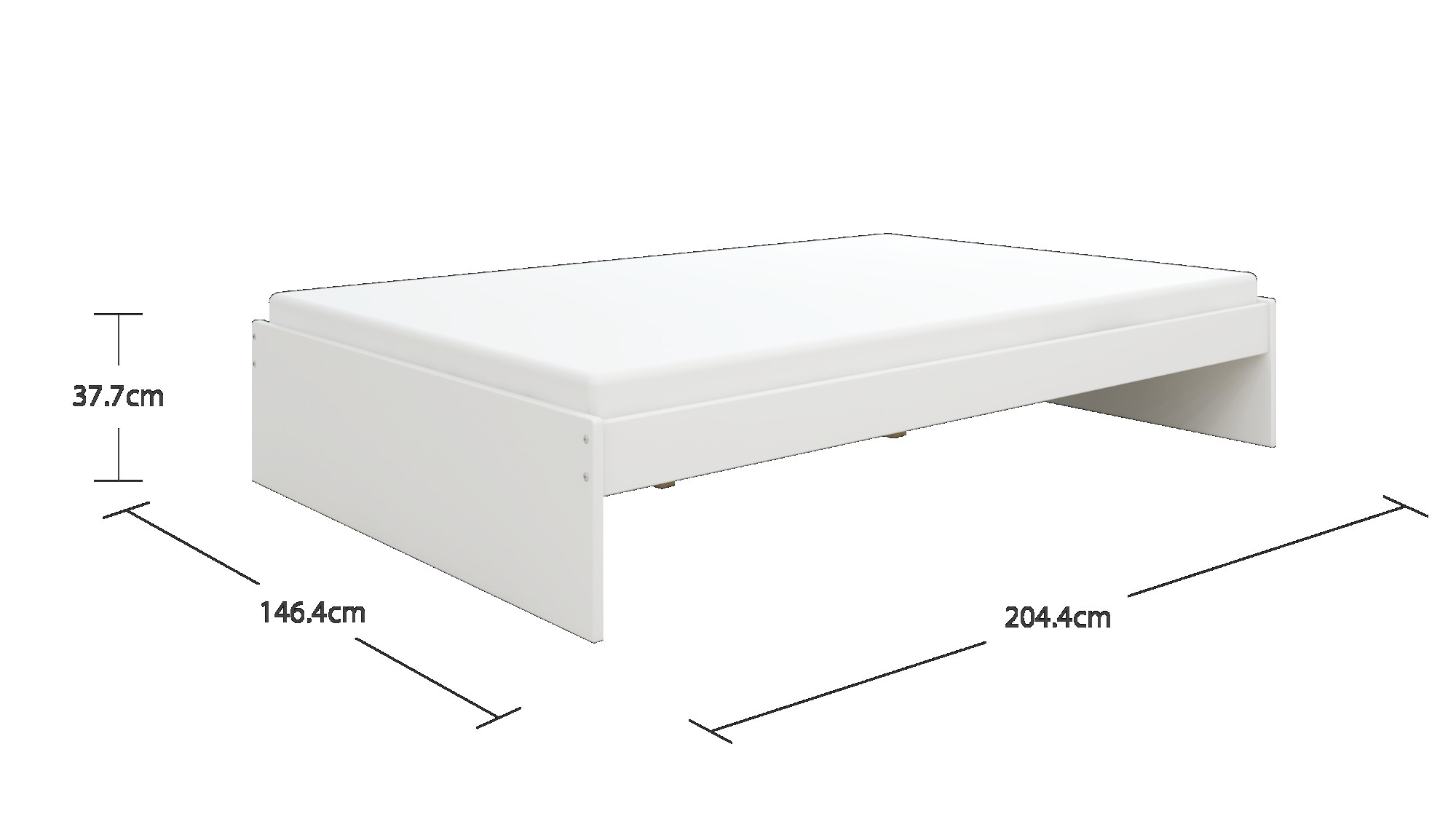 OTTO home Bett »Magdala, Futonbett, schlichtes Design, Top Qualität«, (Breite/ Belastbarkeit: 120cm/200 KG, 90cm/ 100KG), aus robustem MDF, Breite Liegefläche 140 cm, Bettkasten optional