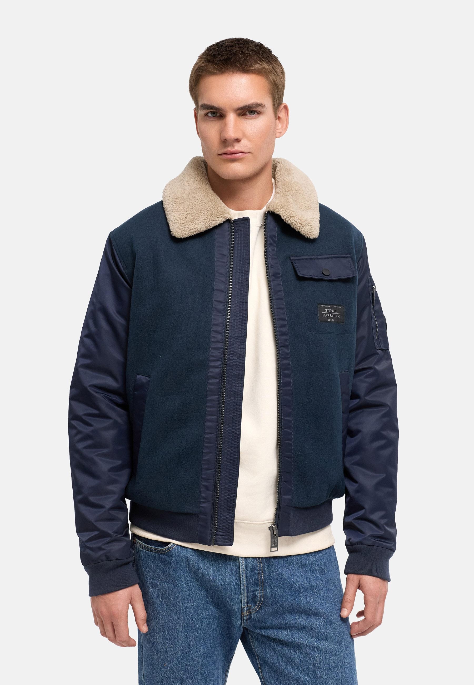STONE HARBOUR Herren Winterjacke "Somaeel XX"navy, Gr. S, Obermaterial: 90% Polyacryl, 8% Viskose, 2% Elasthan. Obermaterial 2: 100% Nylon.