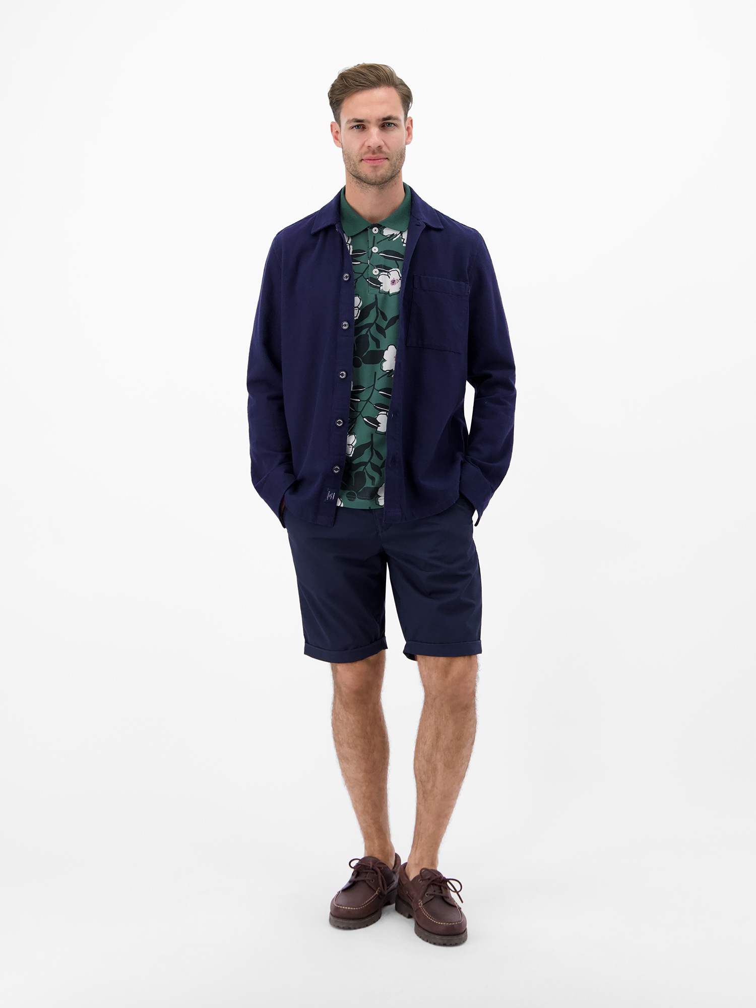 LERROS Poloshirt »Poloshirt mit floralem Print aus 100% Baumwolle«