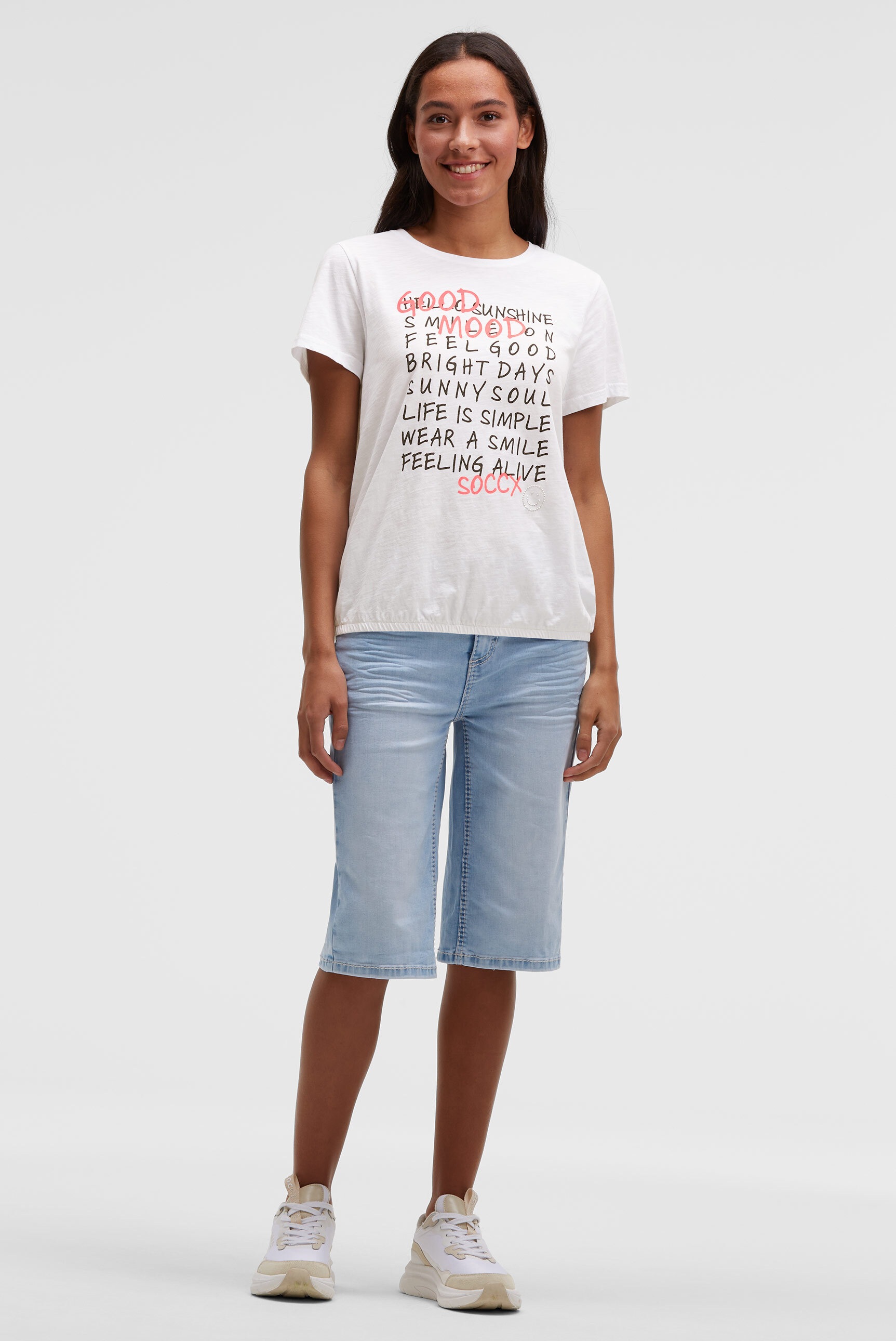 Thumbnail - SOCCX Rundhalsshirt mit Gummizug im Saum