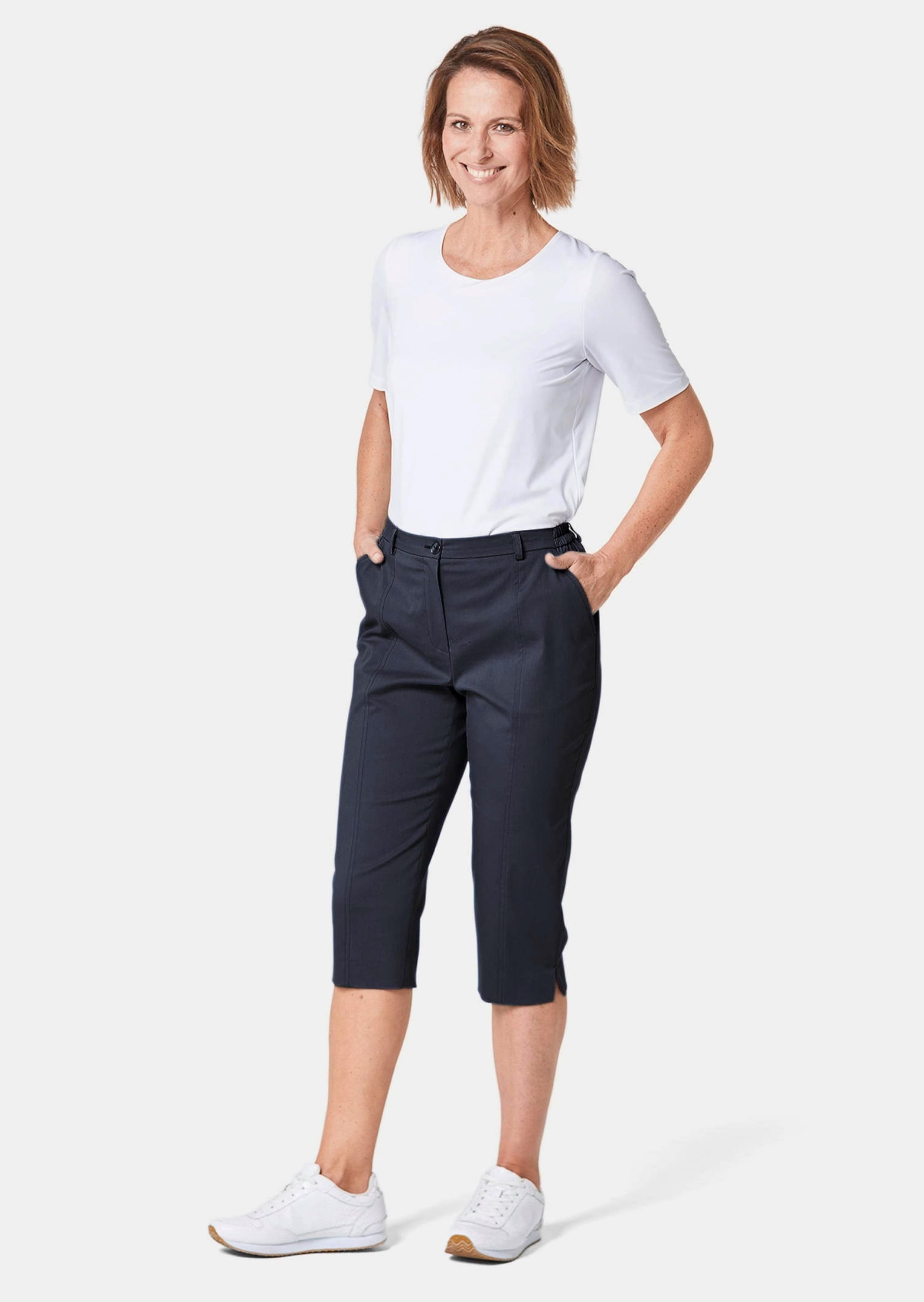 GOLDNER Caprihose "Sportive Capri-Hose aus trageangenehmen Satin" günstig online kaufen