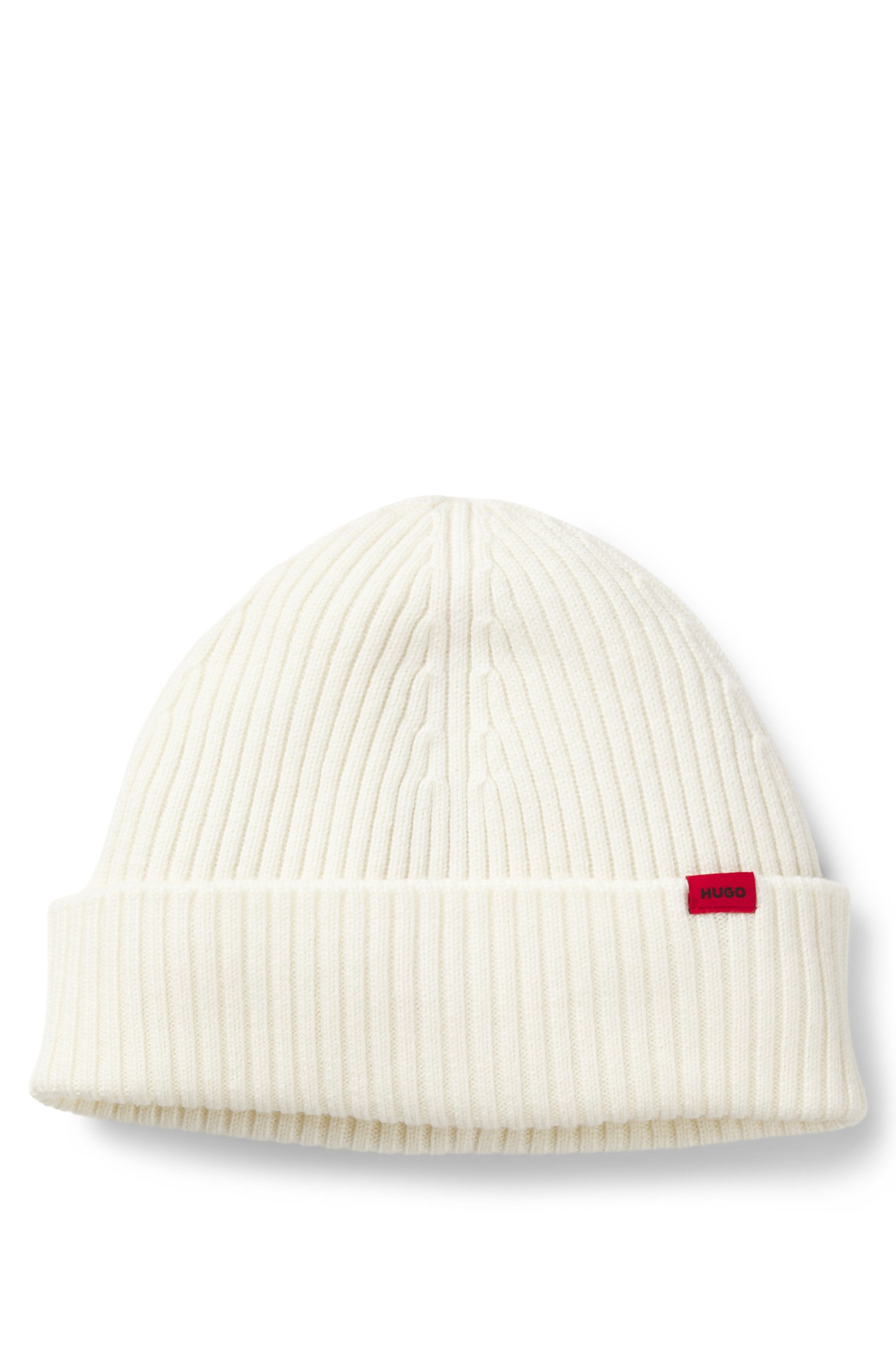 HUGO Beanie "Xola" mit Labelaufnäher, unisex