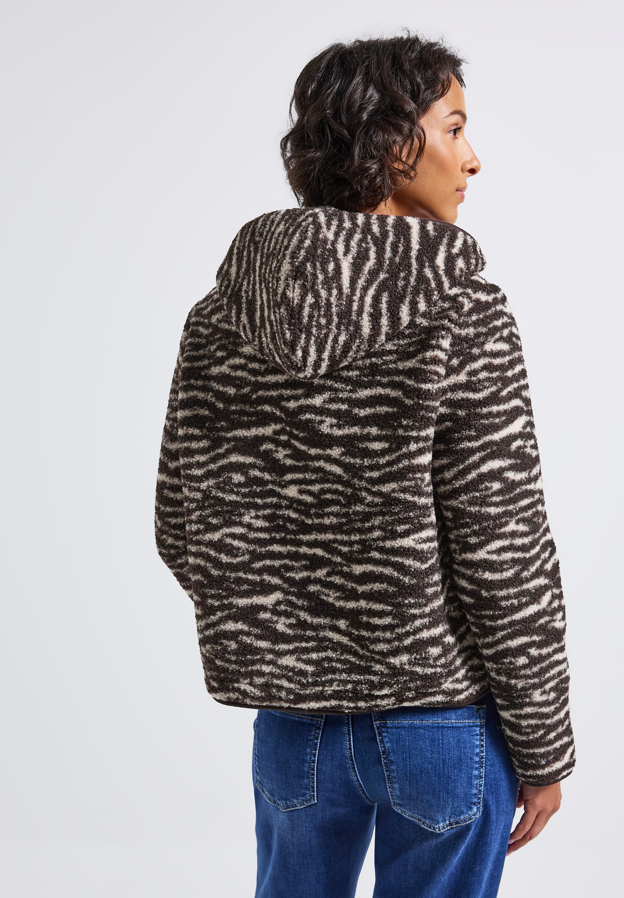 STREET ONE Kurzjacke, mit Kapuze, mit Zebramuster