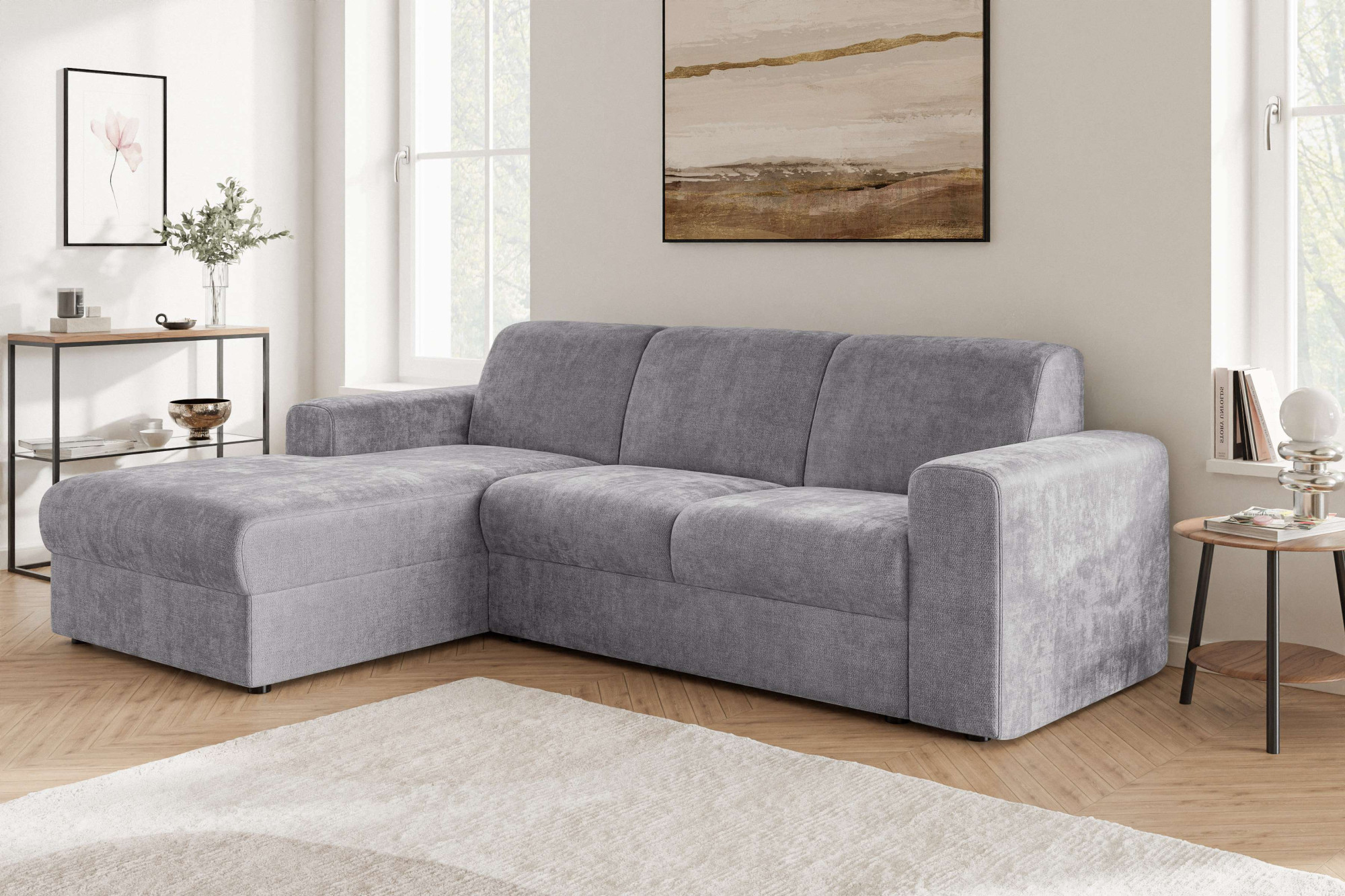 OTTO home Ecksofa "BORNHOLM 2.0 L-Form, Breite 220 cm, Verlässliche Qualität, Chenille" Recamiere links/rechts bestellbar, Bezug - Chenille oder Struktur