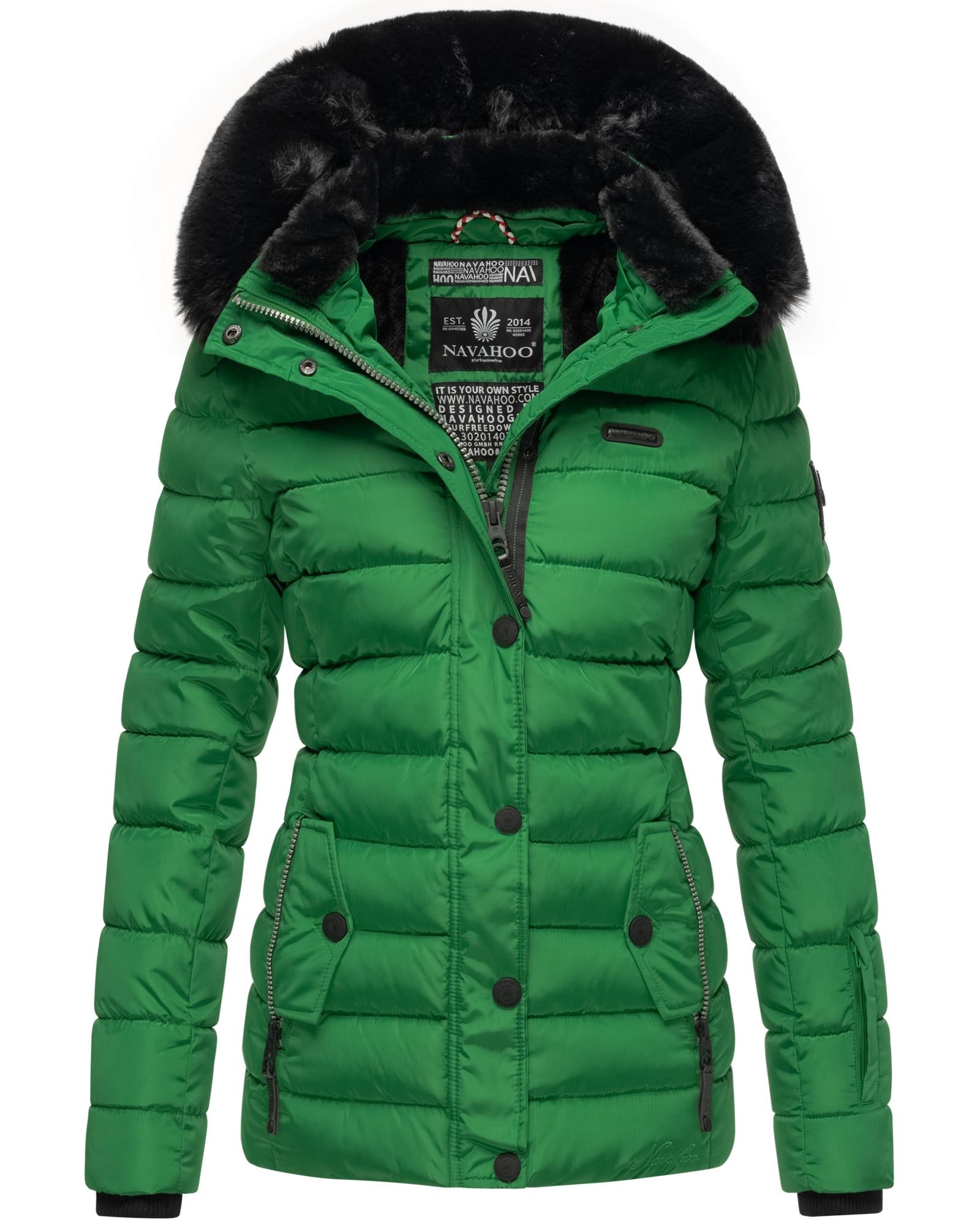 Navahoo Steppjacke »Milianaa«, mit Kapuze, Edle Winterjacke mit weicher Kunstfell-Kapuze