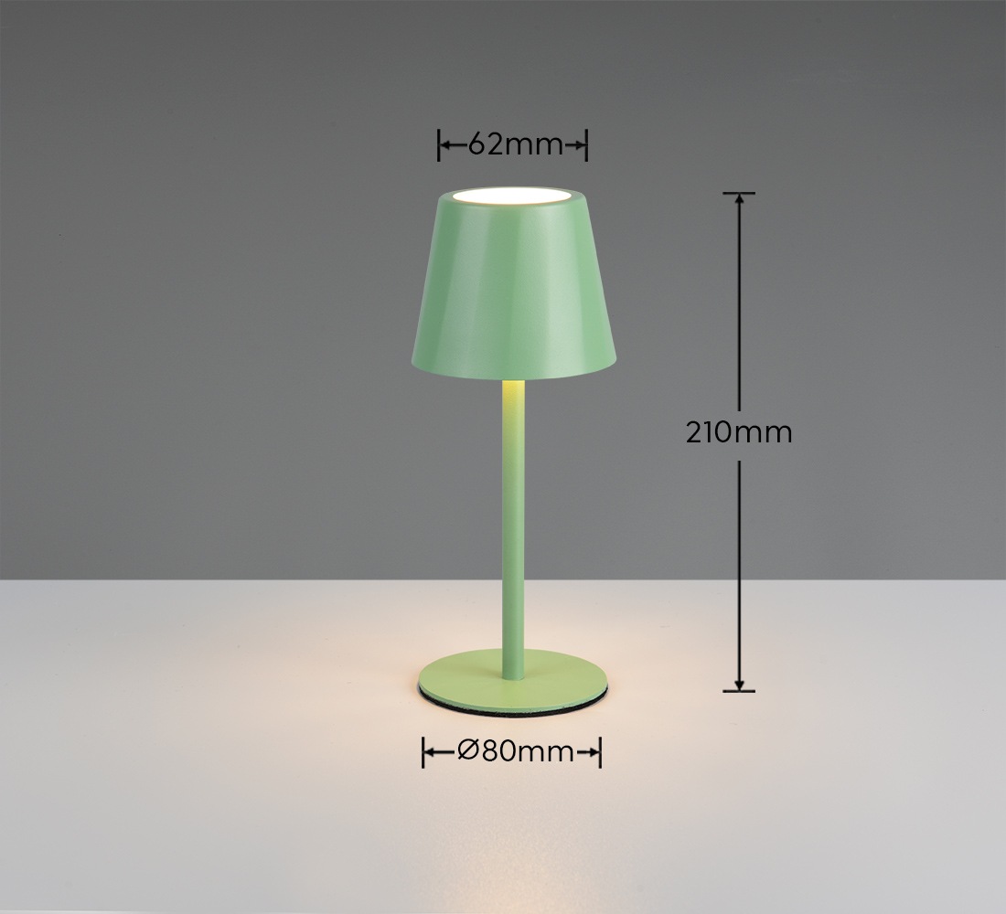REALITY Leuchten LED Tischleuchte »DIAZ, Outdoor Akku Tischlampe Höhe 21 cm Ø 8,5 cm, IP44, Touchdimmer«, 1 flammig, Leuchtmittel LED-Board | LED fest integriert, CCT Lichtfarbe einstellbar 2700-6500K, 160 Lumen, 1,6W, USB Anschluss