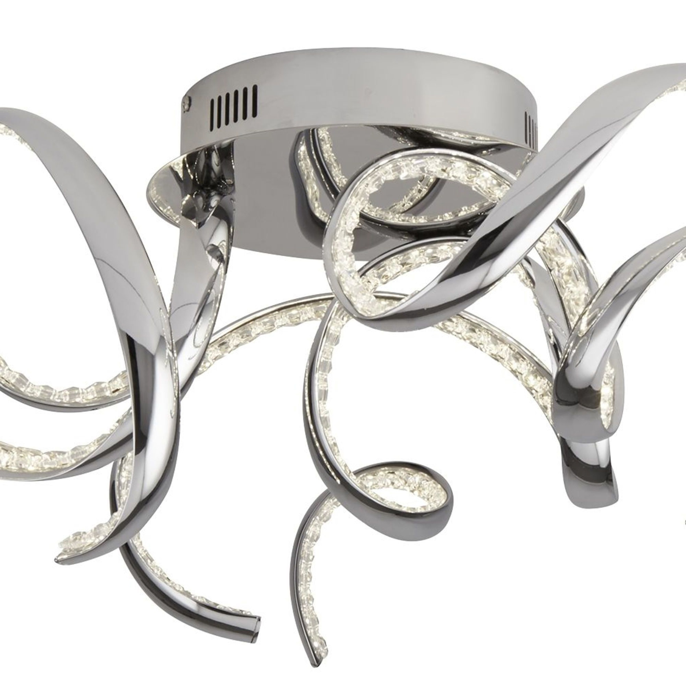 Searchlight LED Deckenleuchte »Twirls-LED-Deckenleuchte- Chrom & klarer Kristall« LED-Modul 1 Stk.