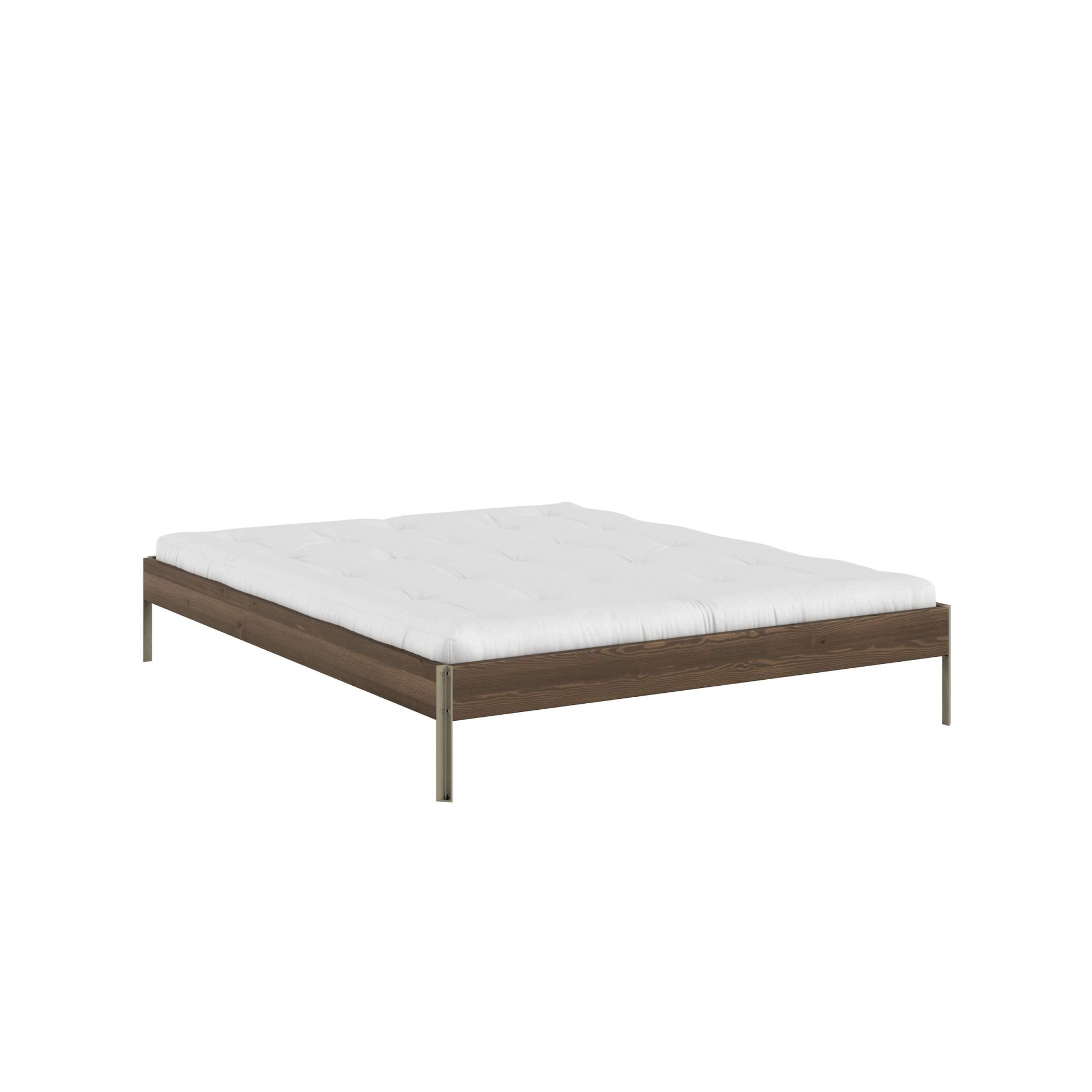 Bettgestell KARUP DESIGN, B:166cm H:34cm L:206cmcarob braun, sage grün, Betten, "CORE BED Bodenbett, Holzrahmen, Futonbett, Jugendbett, Holzbett",