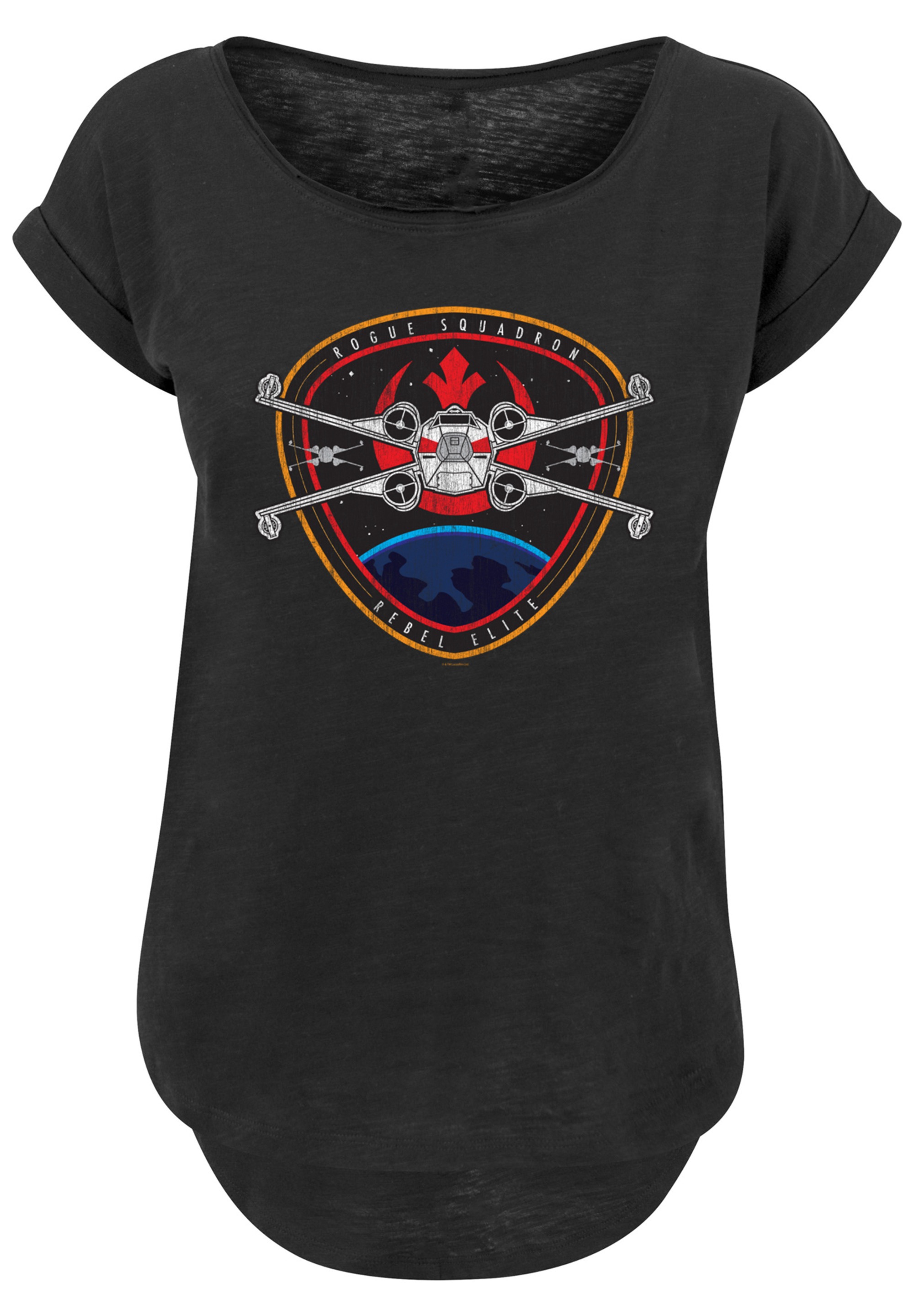 F4NT4STIC T-Shirt »Long Cut T-Shirt Star Wars Rebel Elite Badge«, Damen,Premium Merch,Lang,Longshirt,Bedruckt