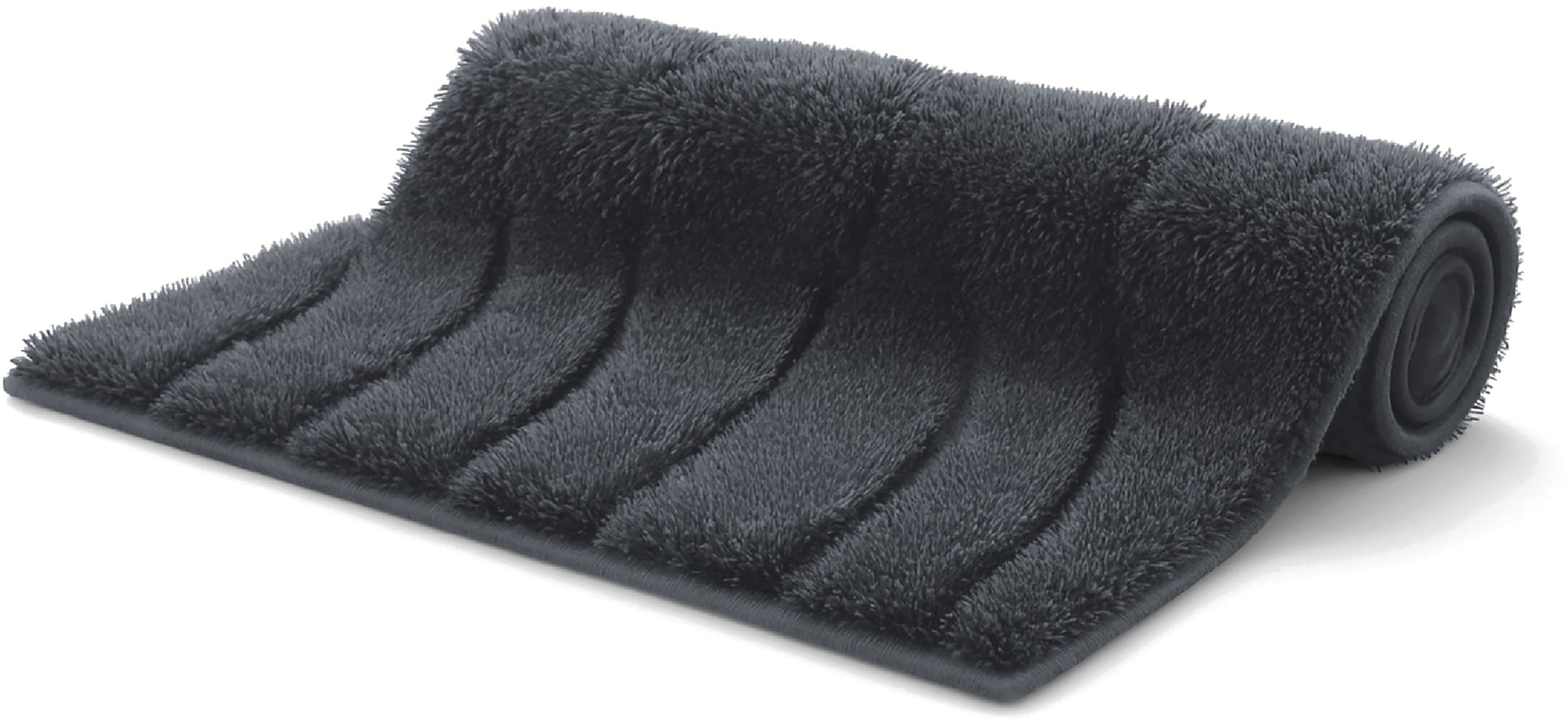 OTTO home Badematte »Levii, Badvorleger, Badezimmer Teppich, sehr weich«, rutschhemmend beschichtet, schnell trocknend-fußbodenheizungsgeeignet, Hoch-Tief-Effekt, weiche Haptik, Made in Europe