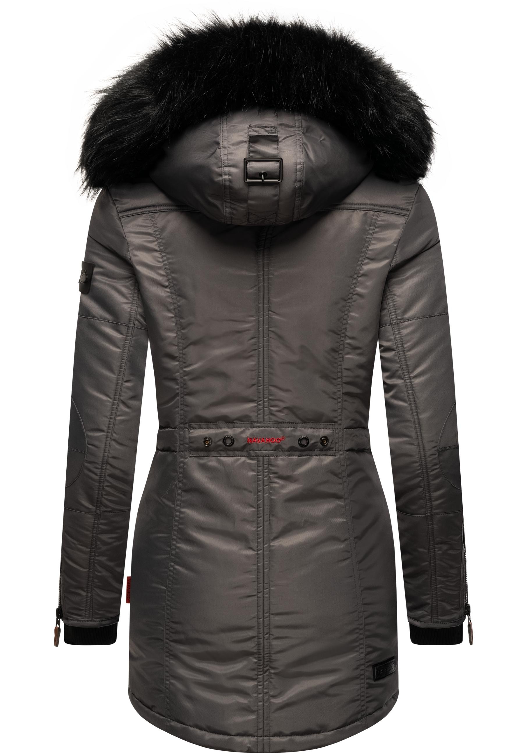 Navahoo Steppmantel »Schätzchen«, warmer Winterparka mit Kunstfellkapuze