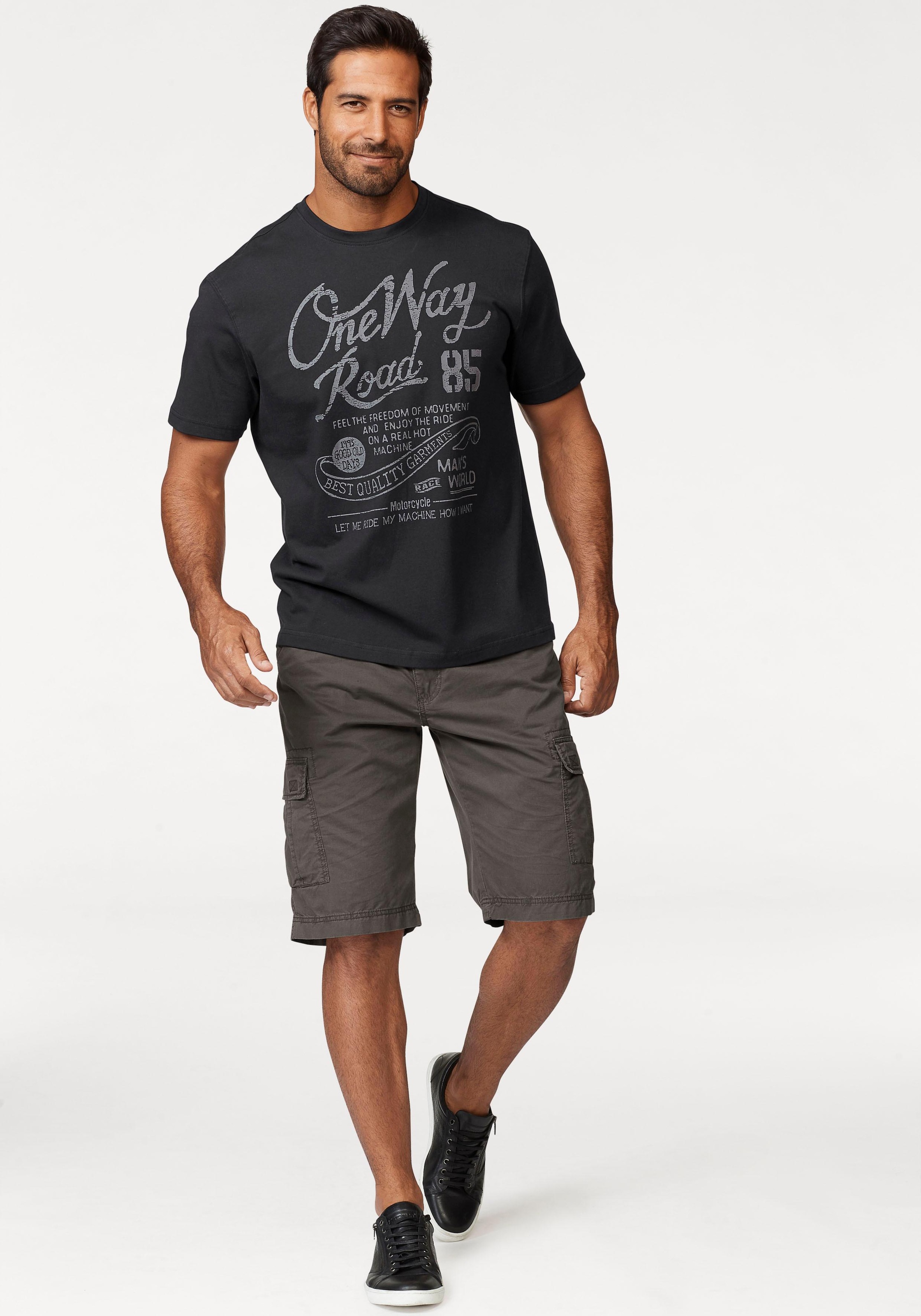 Thumbnail - Mans World T-Shirt Kurzarm, Regular Fit, mit Print, Rundhals, im Used-Look