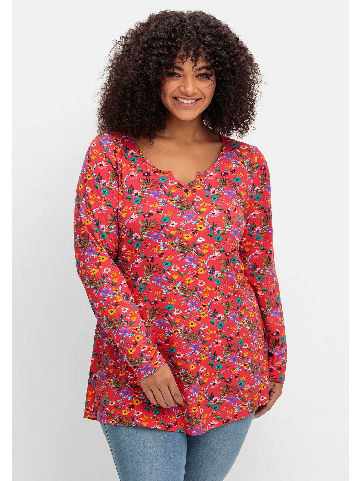 sheego by Joe Browns Longshirt "Große Größen", mit Blümchen-Alloverdruck günstig online kaufen