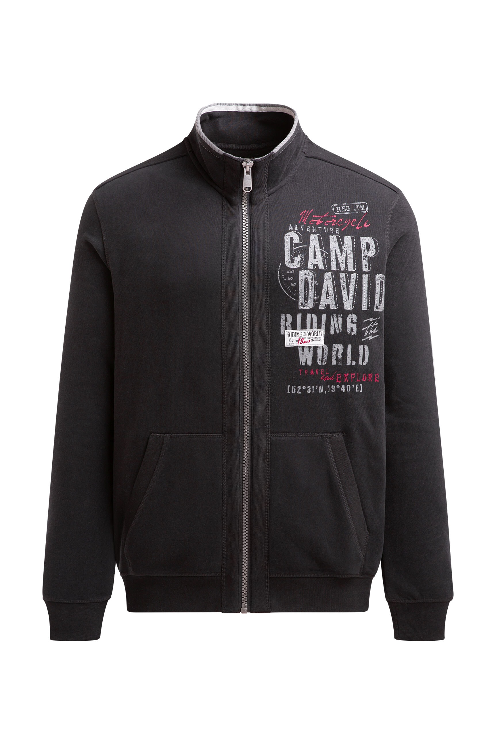CAMP DAVID Sweatjacke mit Stehkragen