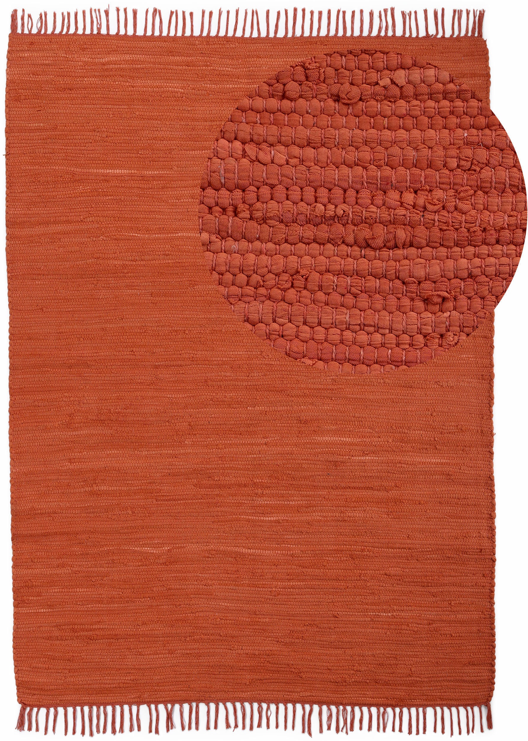 OTTO home Teppich "Handweb Uni, Wendeteppich" rechteckig 5 mm Höhe Fleckerl günstig online kaufen