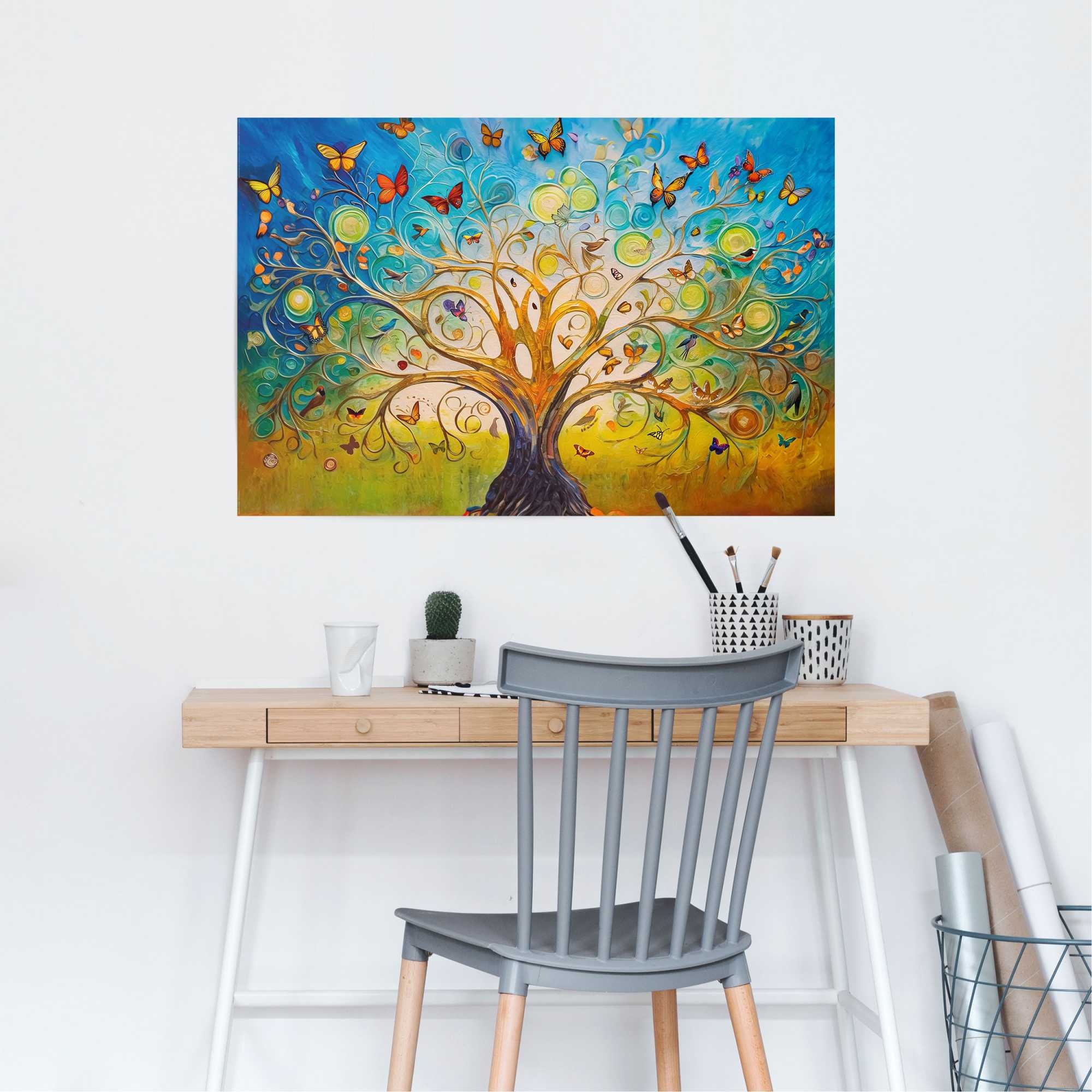 Reinders Poster "Colourful Tree of Life" Hobbyraum - Mehrfarbig - 150 gr. Papier - Kunst - 91,5x61 cm