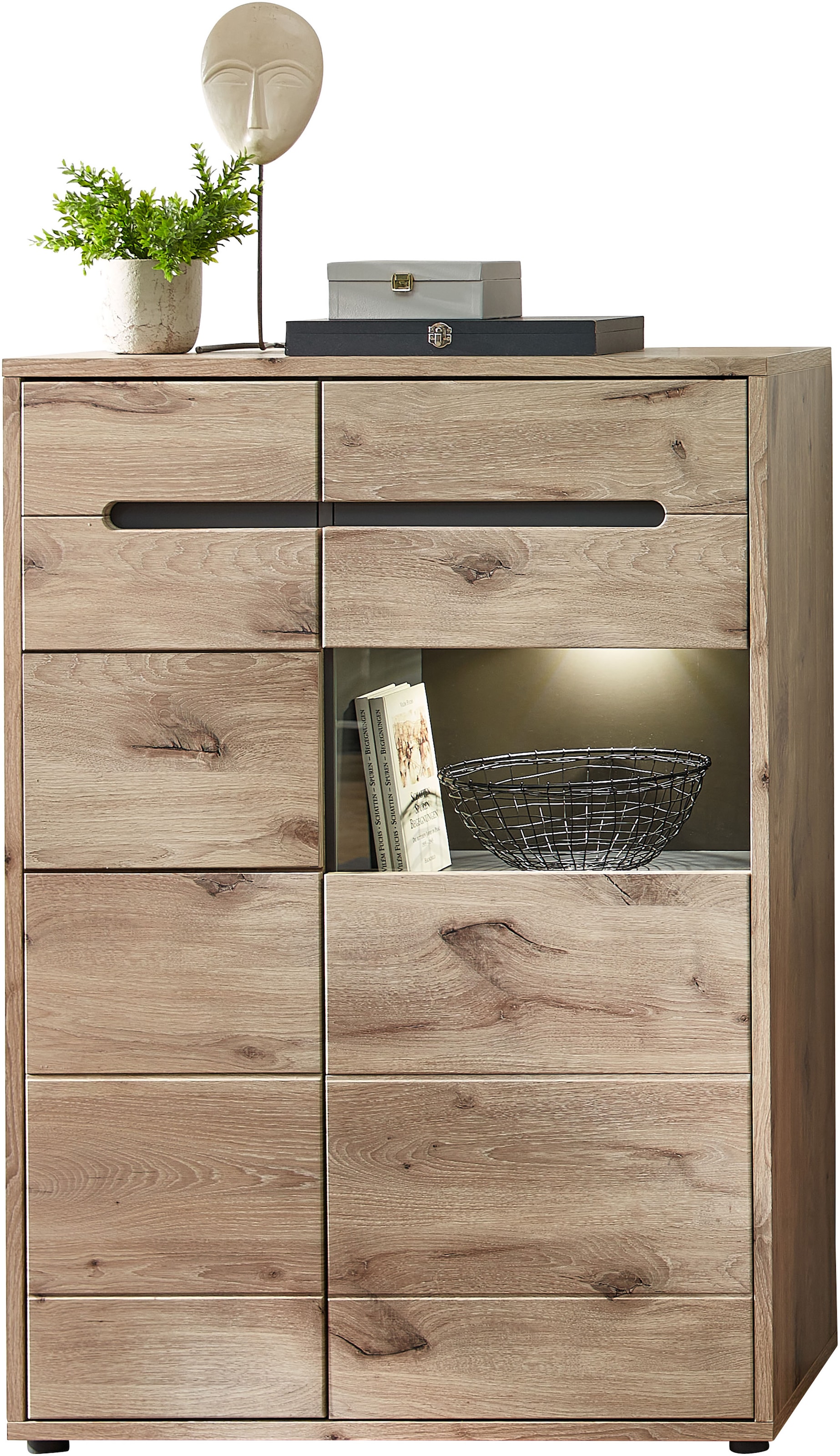 Innostyle Vitrine "BELLANO", Viking Oak Nature günstig online kaufen