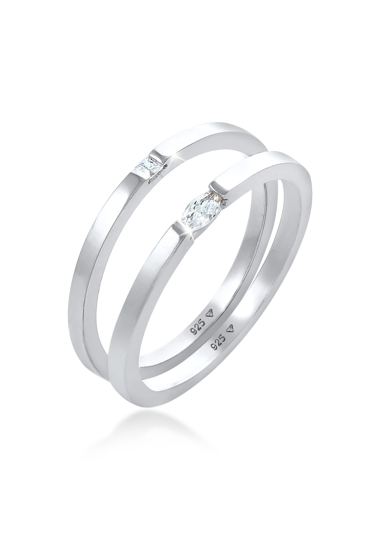 Elli Solitärring »Ring Solitär Zirkonia Klassik Set 925 Silber« online  kaufen | BAUR