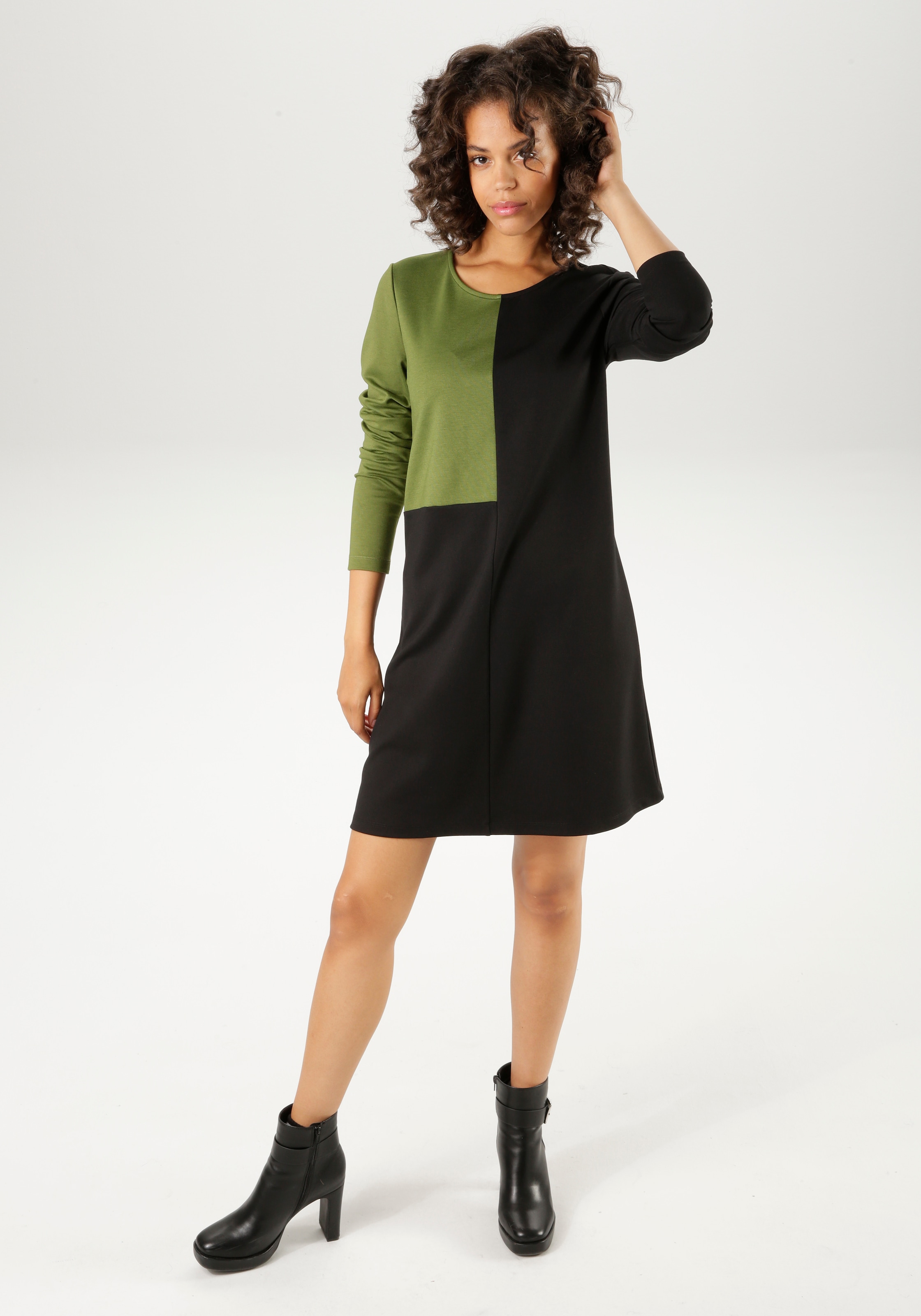 Aniston CASUAL Jerseykleid, mir raffiniertem Farbeinsatz günstig online kaufen