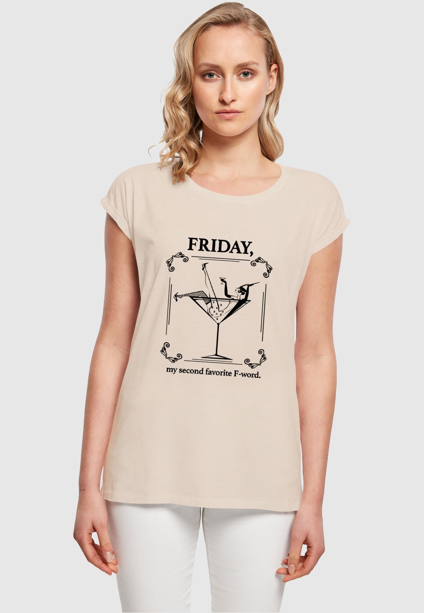 MisterTee T-Shirt »MisterTee Damen Ladies F-Word Extended Shoulder Tee«, (1 tlg.)