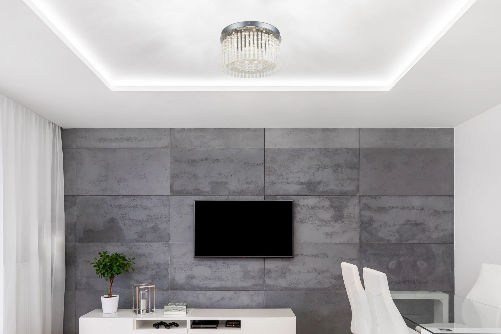 GLOBO LIGHTING LED Deckenleuchte »JOYCE«, Leuchtmittel LED-Modul | LED fest integriert, Glaskristalle, Deckenlampe, Glasstäbe, Wohn und Essbereich