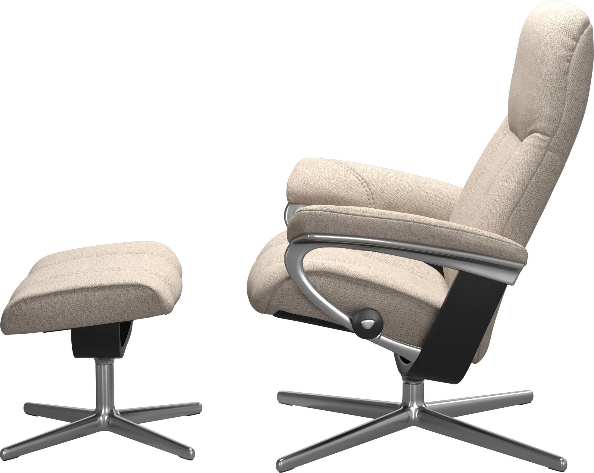 Stressless® Relaxsessel »Consul«, (Set, Relaxsessel mit Hocker), mit Hocker, mit Cross Base, Größe S, M & L, Holzakzent Schwarz