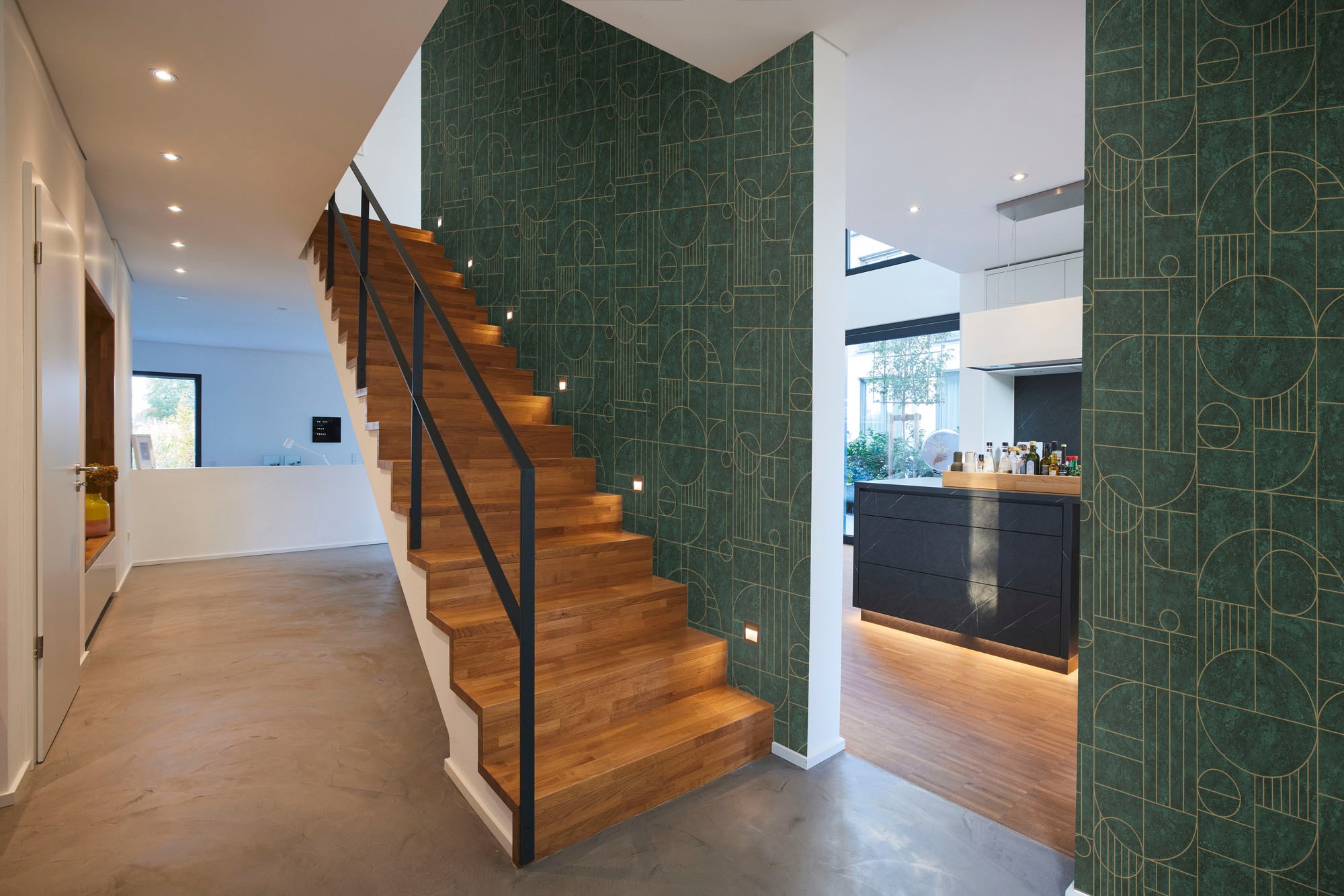 living walls Vliestapete »My Home My Spa«, geometrisch-grafisch-Motiv, Geometrische Tapete Ornament Tapeten Wohnzimmer Schlafzimmer Küche