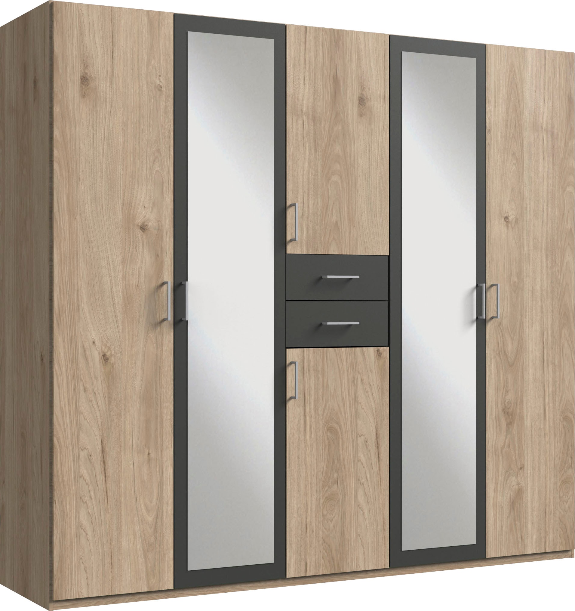 Wimex Kleiderschrank "Diver Drehtürenschrank mit Spiegel, in der Breite: 225cm" Bestseller Schlafzimmerschrank wahlweise 3 Innenausstattungen
