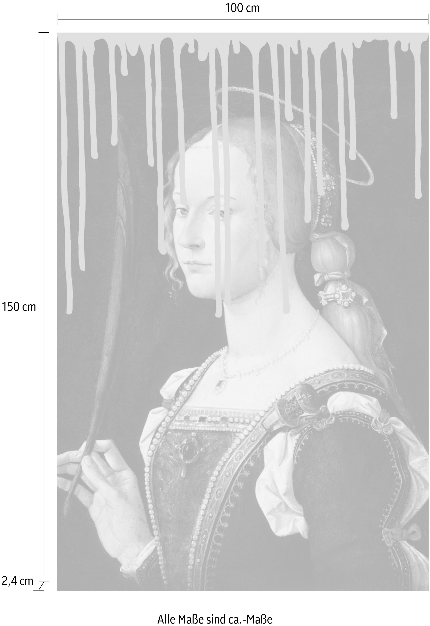 queence Acrylglasbild »Frau mit Farbklecks«, Kunst-Gemälde-Frau-Bilder von Frauen-Historische Persönlichkeiten-Formen, Fine Art-Print in Galeriequalität