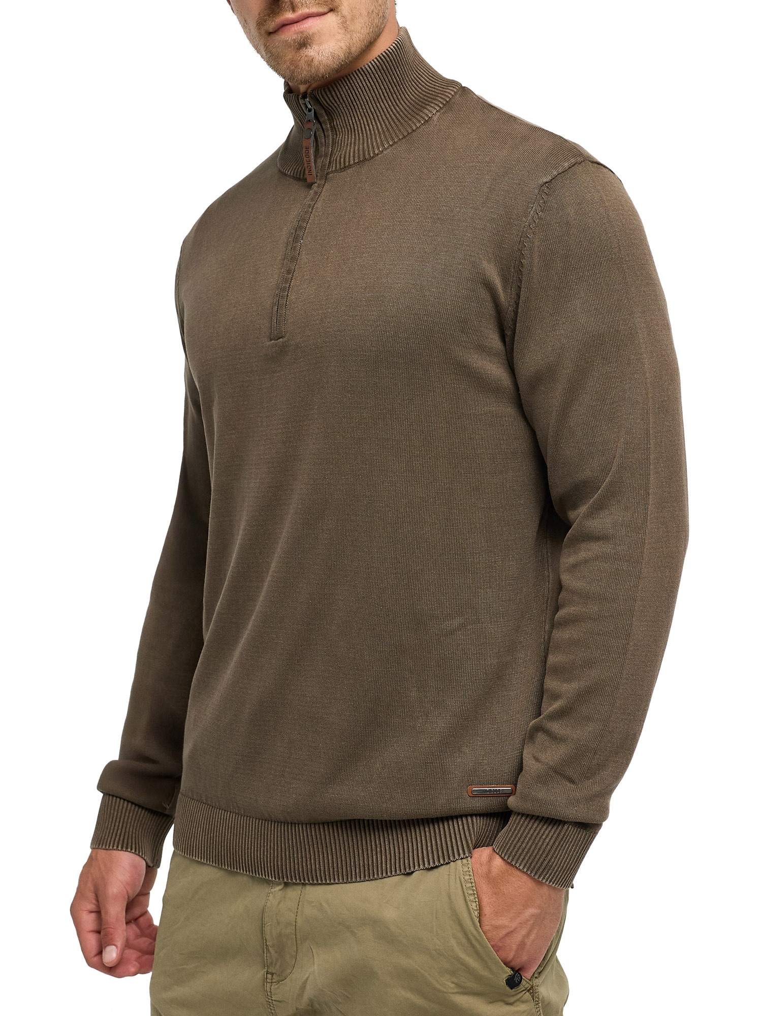 Indicode Troyer »INArkmill ½ zip« Baumwolle, regular fit