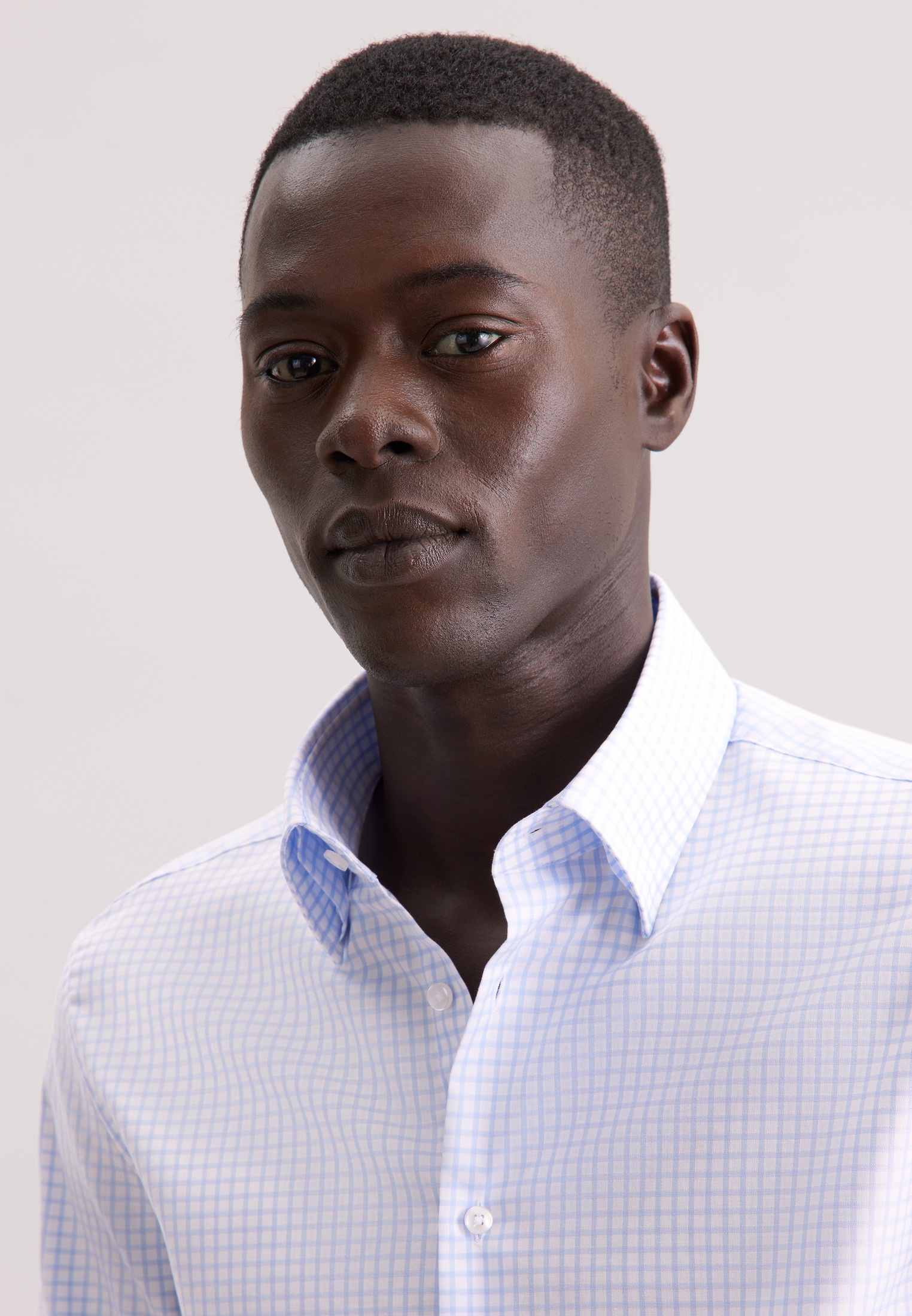 Thumbnail - seidensticker Businesshemd "Schwarze Rose" Slim 1/1 Covered-Button-Down-Kragen Karo