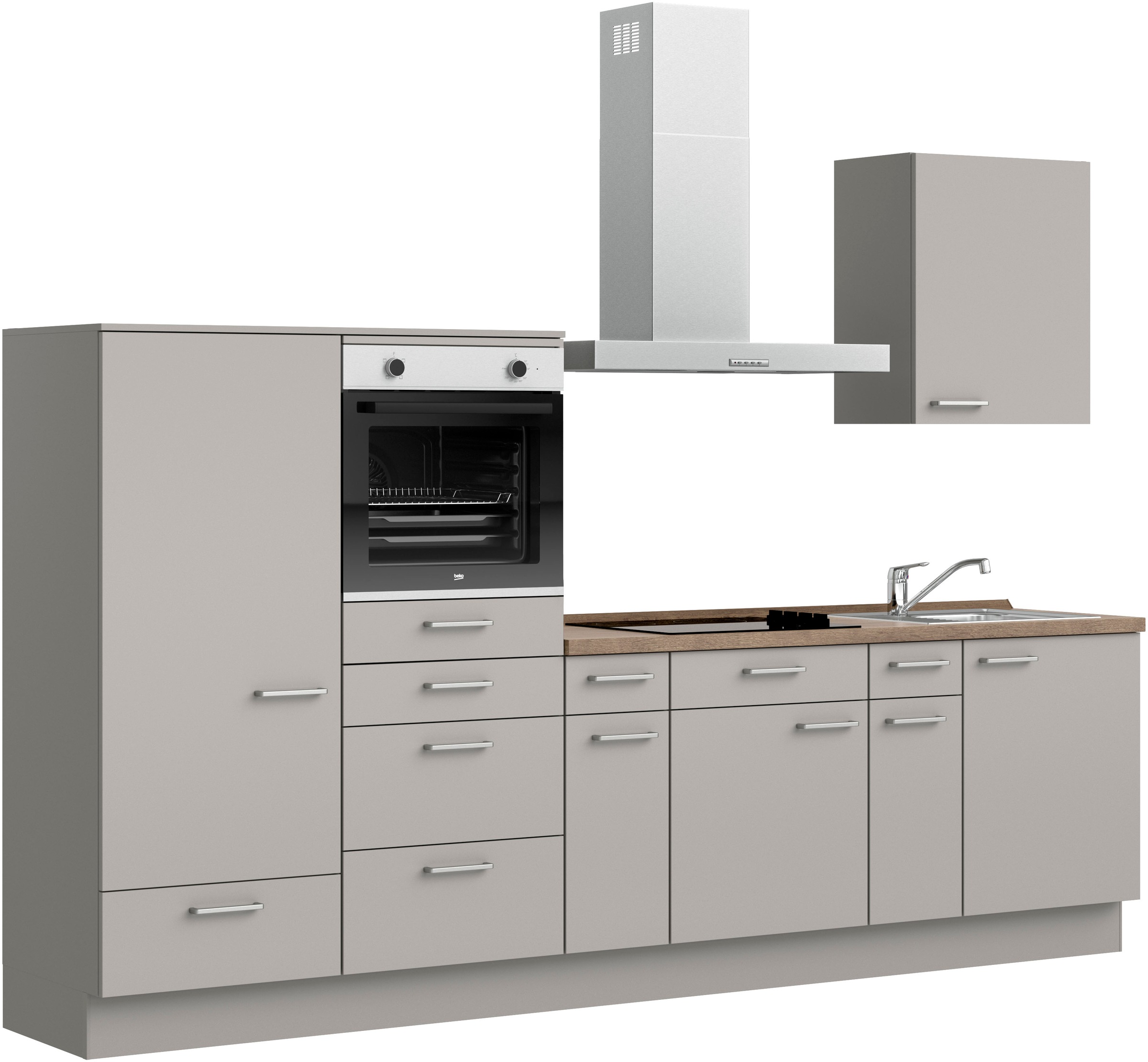 nobilia® Küchenzeile »"Touch I"«, vormontiert, Ausrichtung wählbar, Breite 300 cm, wahlw. mit E-Geräten