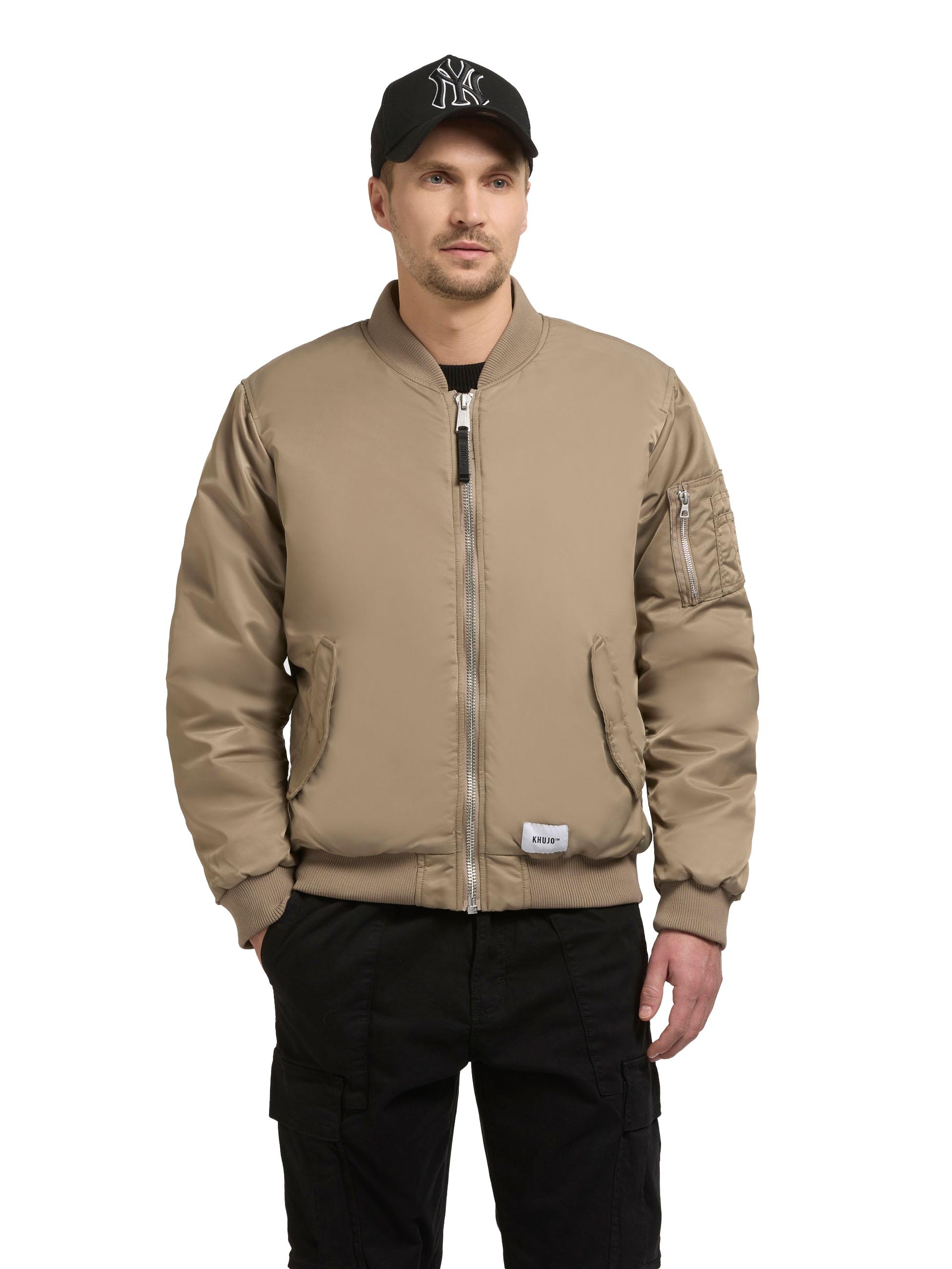 Bomberjacke KHUJO "Adon", Herren, Gr. XXL (56), braun, Material: 100% Nylon, gerade hüftbedeckend, Rippstrickbündchen, Jacken Bomberjacke, Leichte Winterjacke in Shiny-Optik