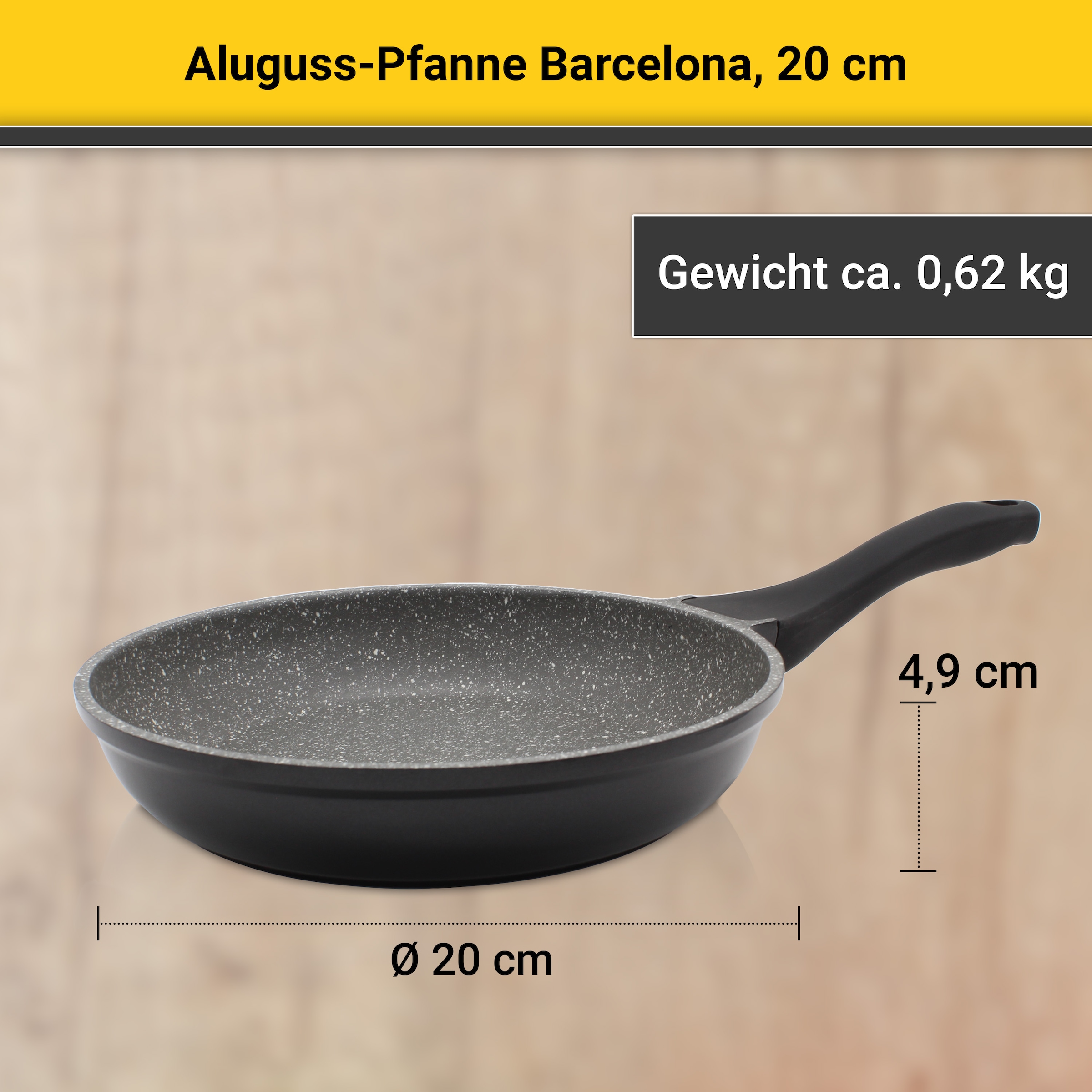Krüger Bratpfanne »Aluguss Pfanne Bacelona« Aluminiumguss 1 Stk. tlg. für Induktions-Kochfelder geeignet
