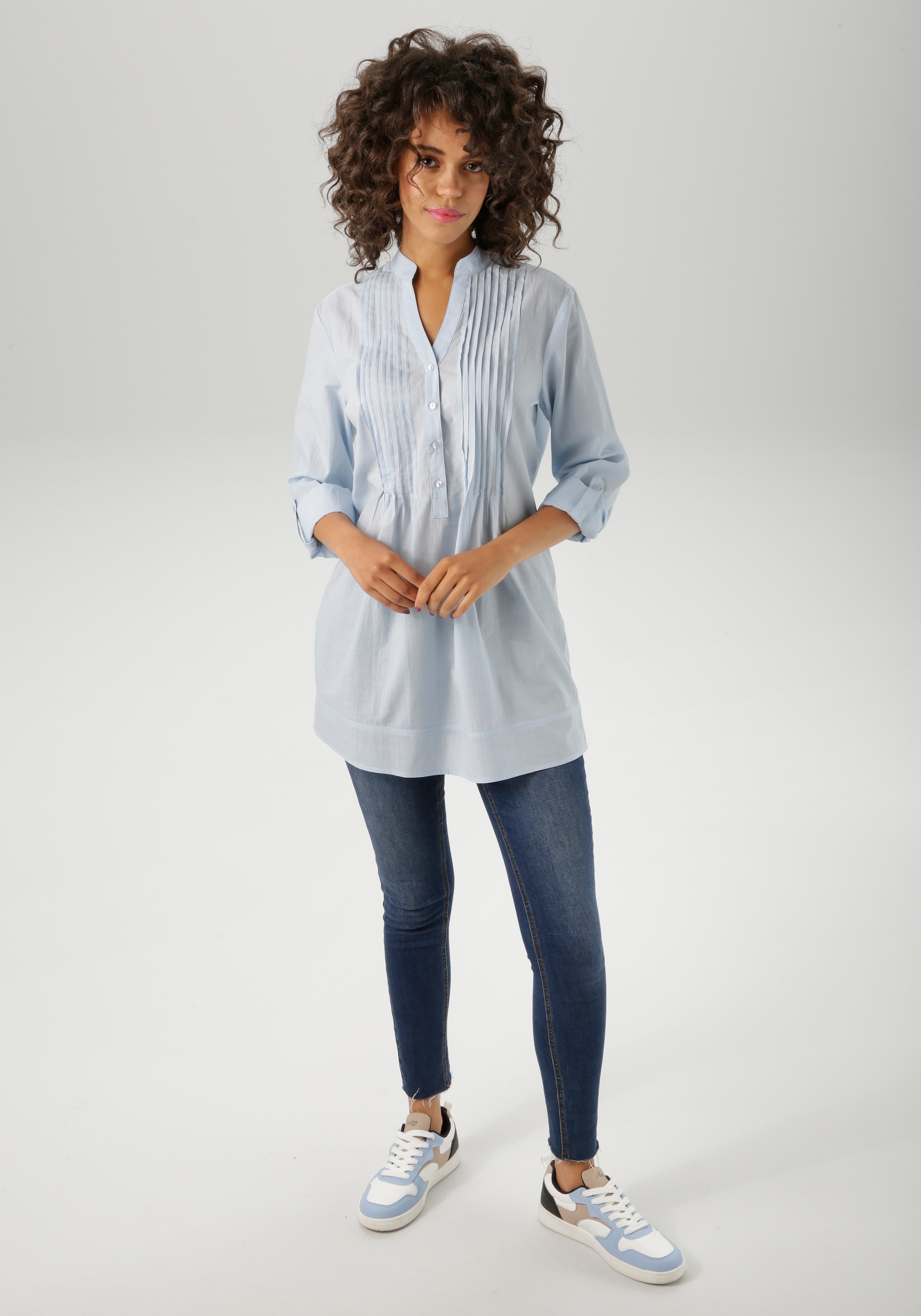 Aniston CASUAL Longbluse mit dekorativer Biesenverarbeitung