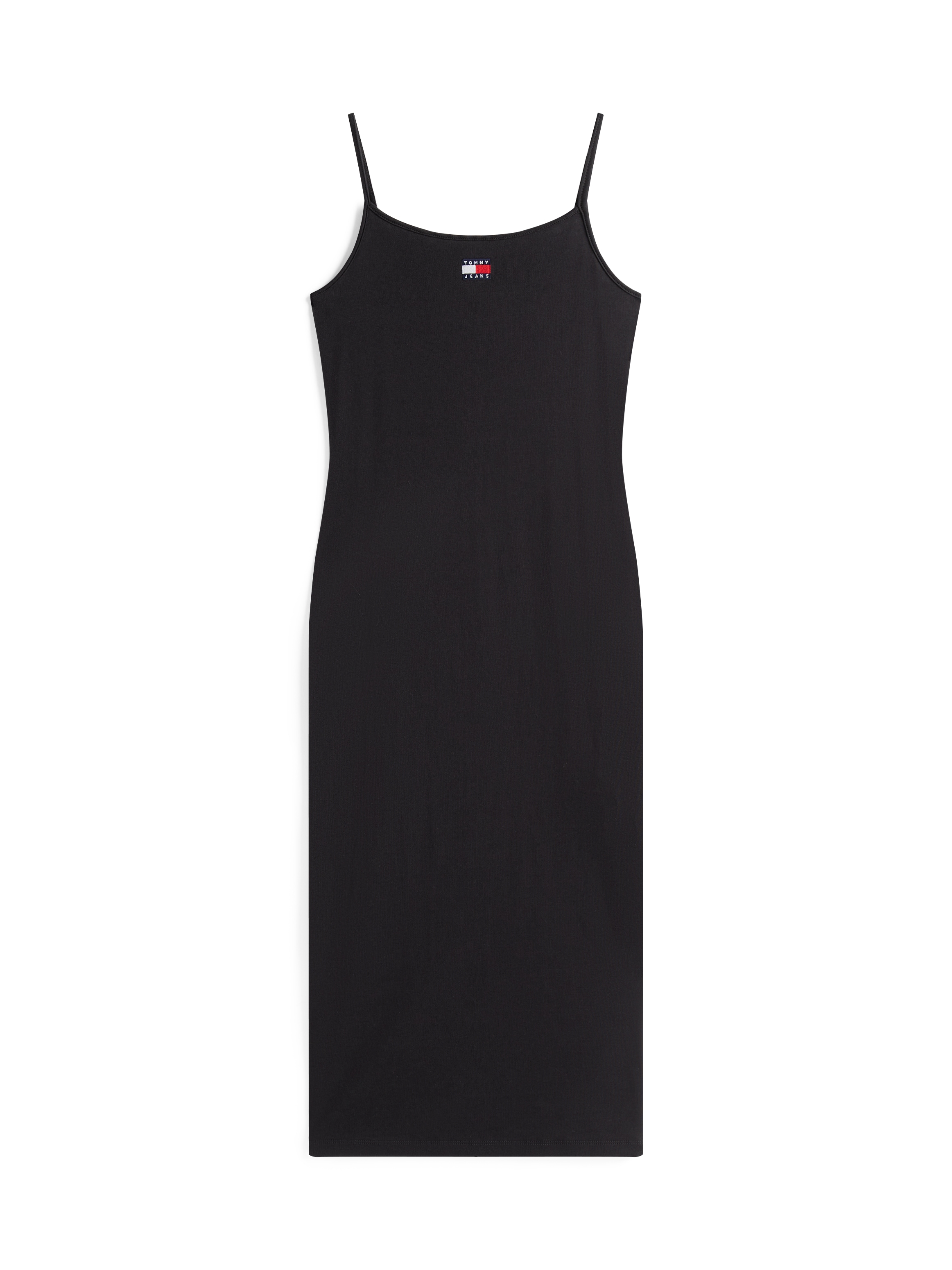 Tommy Jeans Trägerkleid »TJW STRAPPY BADGE RIB MIDI DRESS«