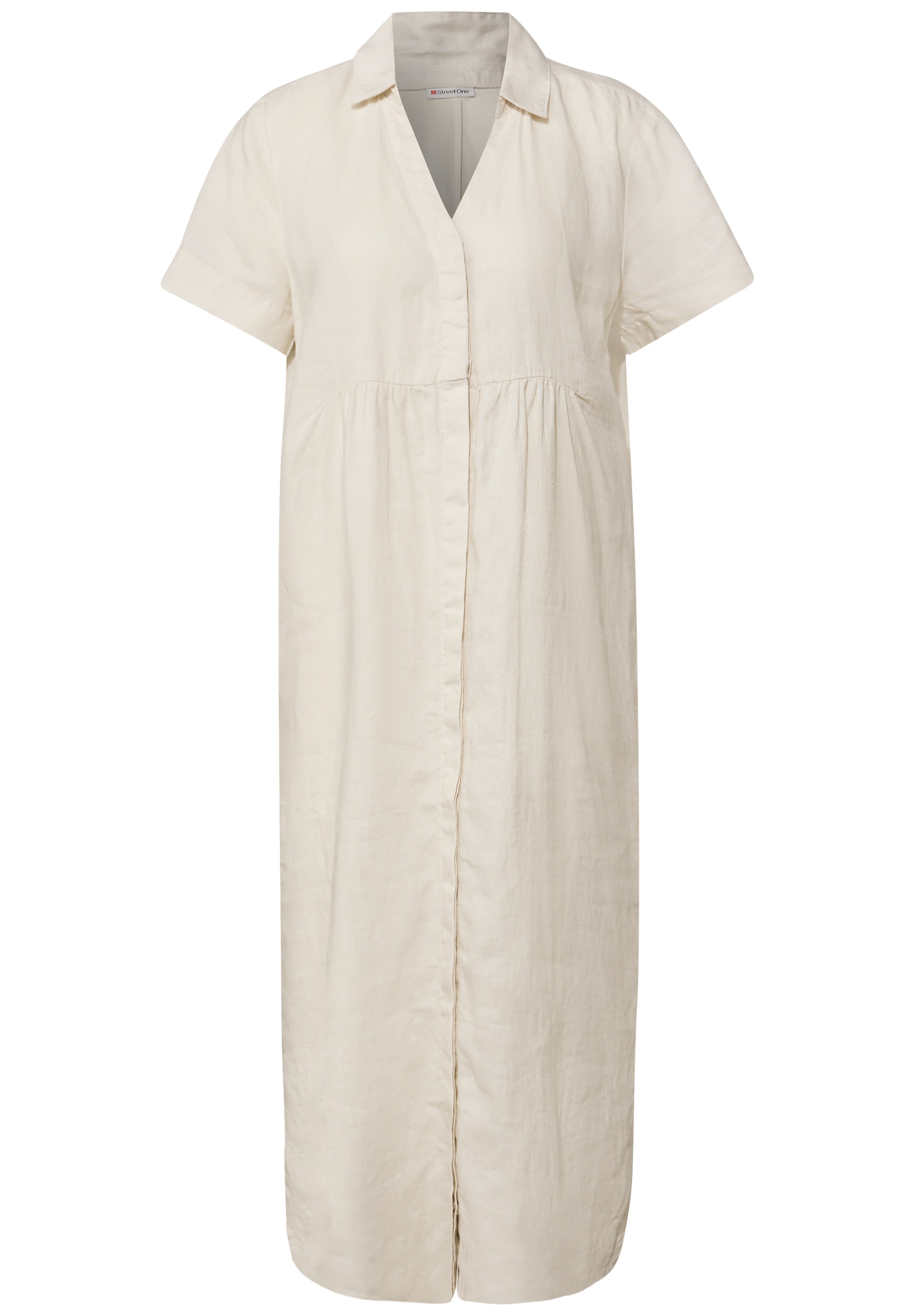 STREET ONE Midikleid, aus Leinen und kurzarm