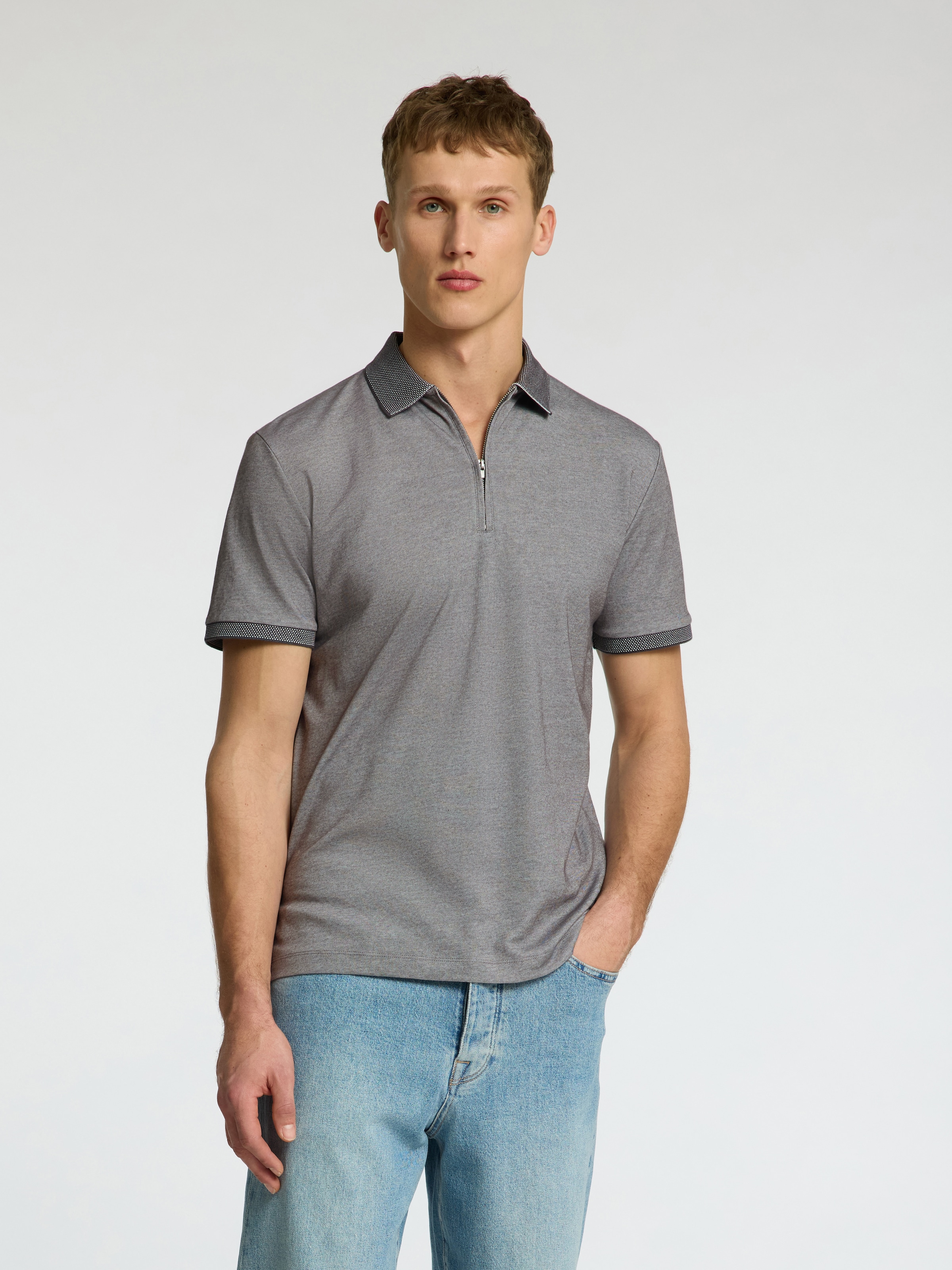 SELECTED HOMME Poloshirt "SLHFAVE ZIP SS POLO NOOS" günstig online kaufen