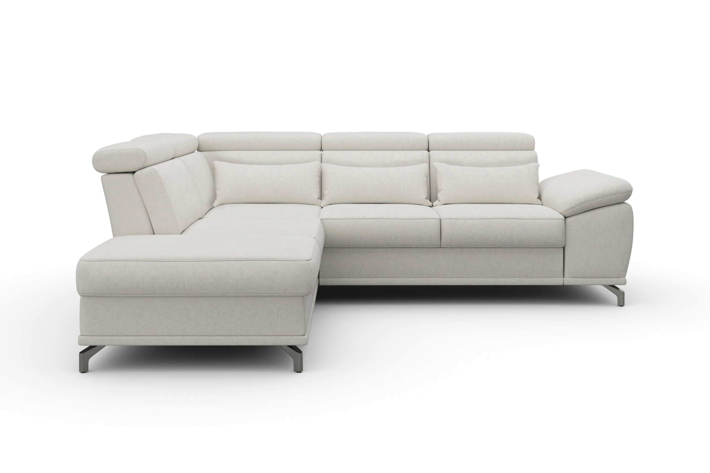 sit&more Ecksofa »Cabrio L-Form, mit Sitztiefenverstellung, Arm- und Kopfteilverstellung«, 3 Nierenkissen, Federkern, optional Bettfunktion und Stauraum