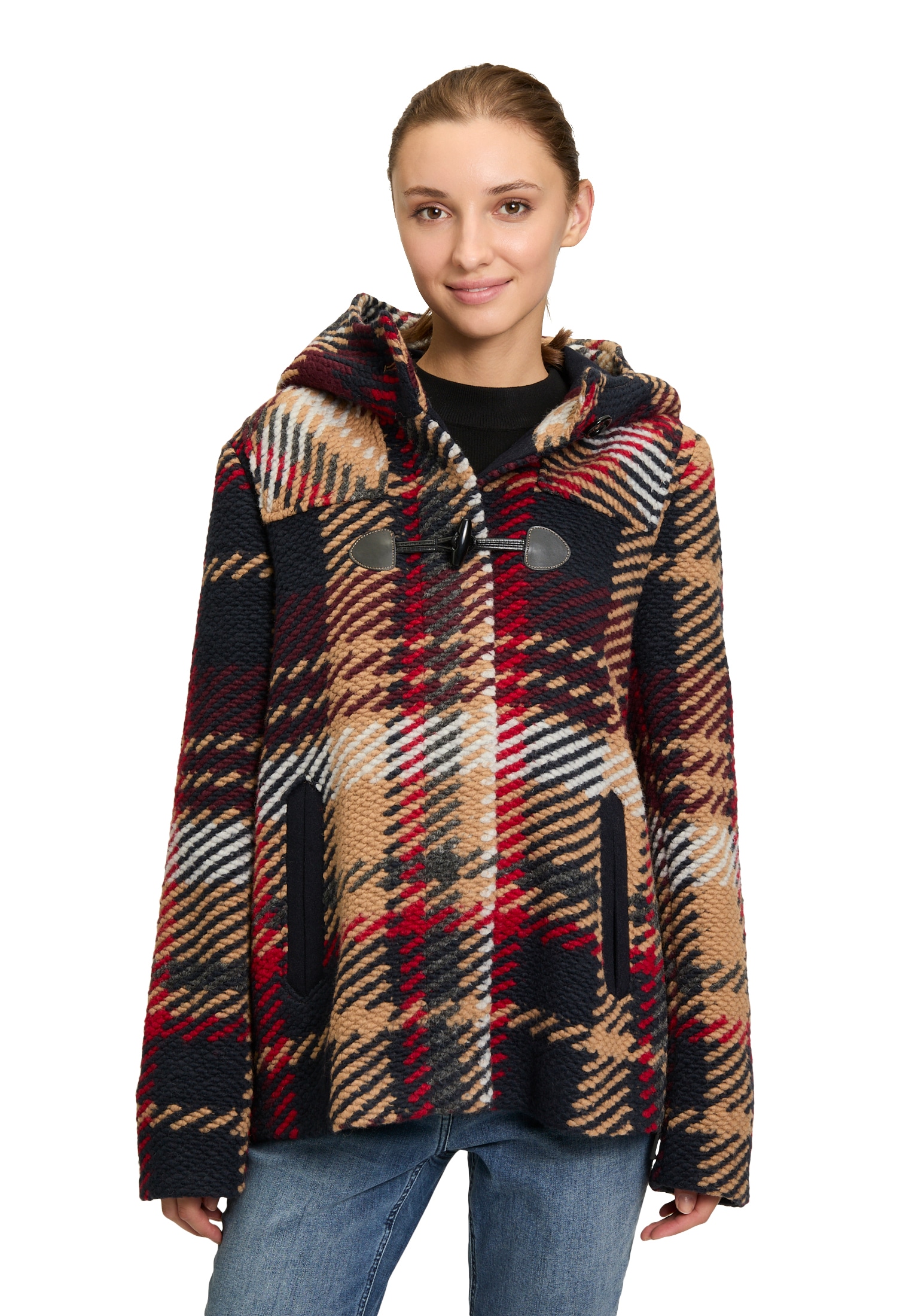 Amber & June Outdoorjacke "Amber & June Damen Duffle-Jacke mit Kapuze", mit günstig online kaufen