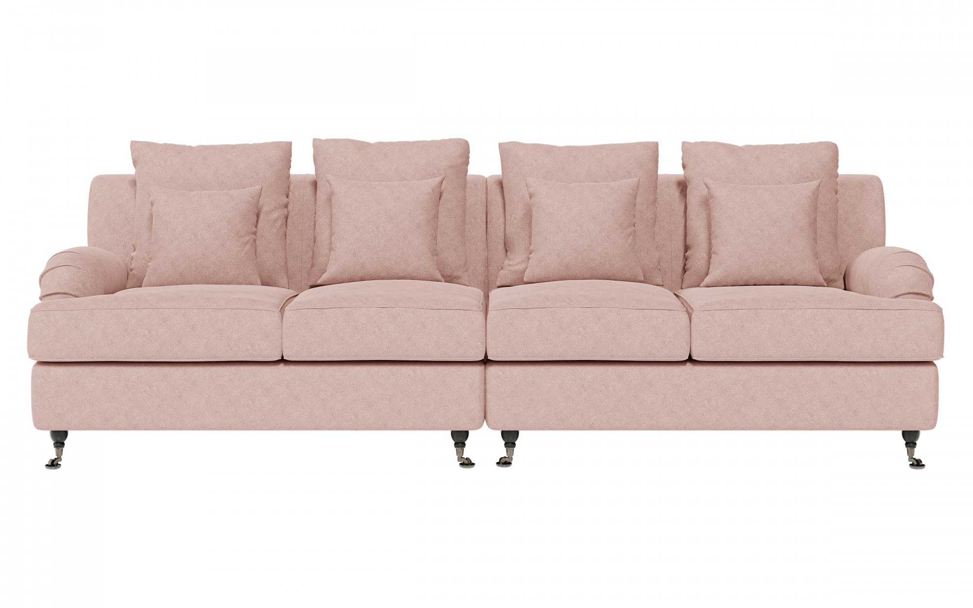 Home affaire Big-Sofa "NORIN", zwei Fußarten: vorne - Rollen, hinten - Holz günstig online kaufen