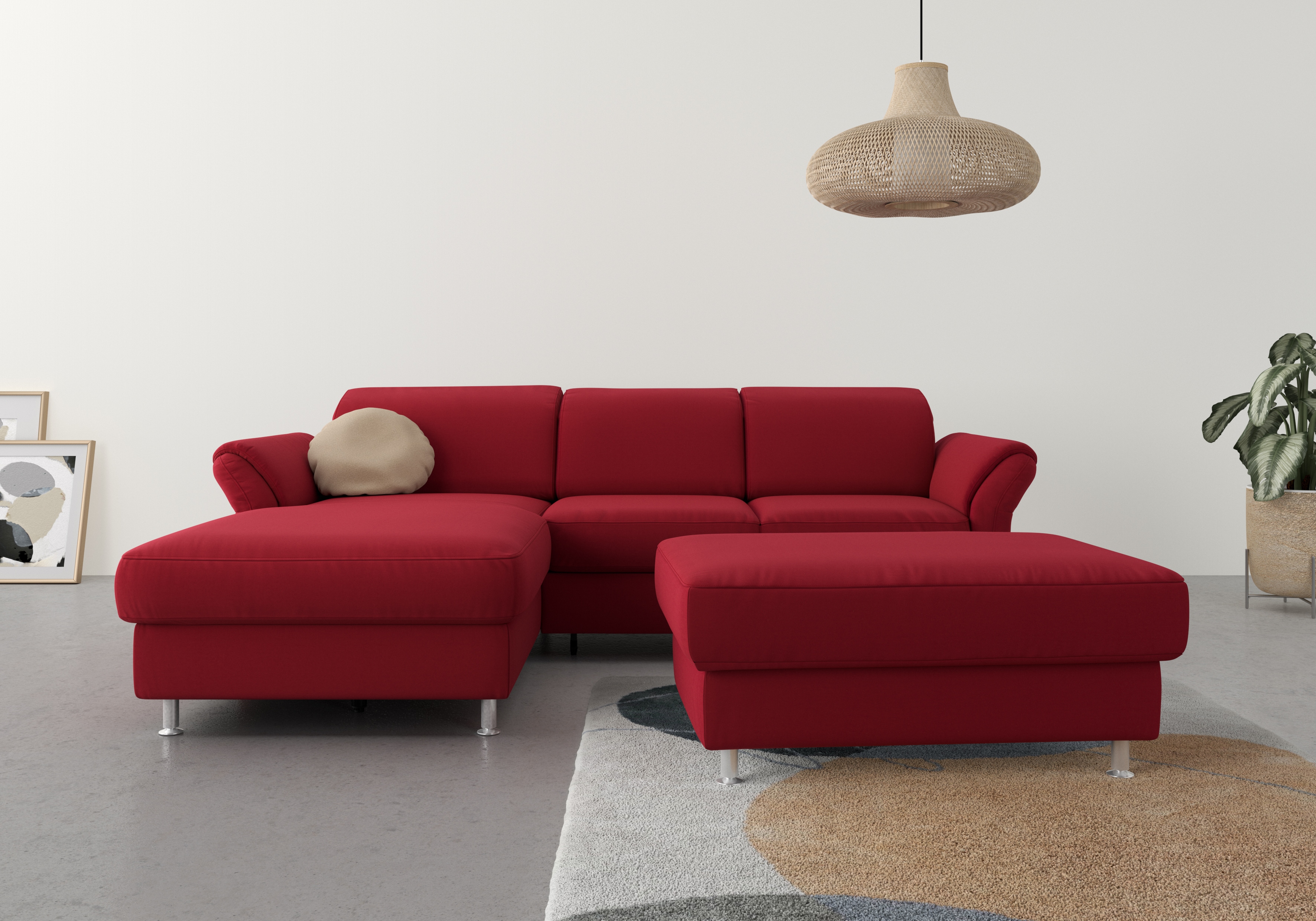 sit&more Ecksofa "Apulia L-Form" wahlweise Schlaffunktion, Bettkasten und Kopf- und Armteilverstellung