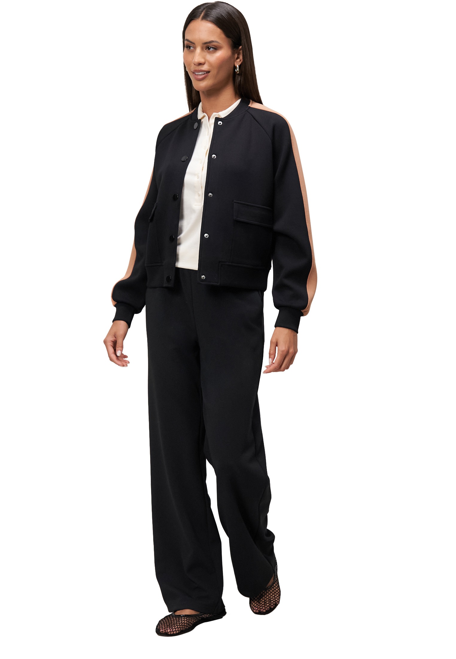 Zero Jackenblazer »zero Damen Jacke mit Kontraststreifen«, Knopfleiste