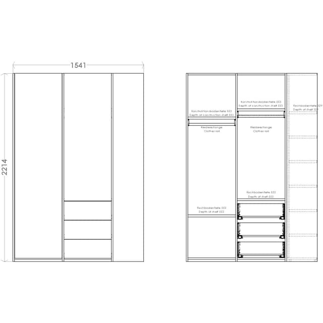 Müller SMALL LIVING Kleiderschrank »Modular Plus Variante 2«, inklusive 3  kleinen Schubladen im rechten Schrankteil | BAUR