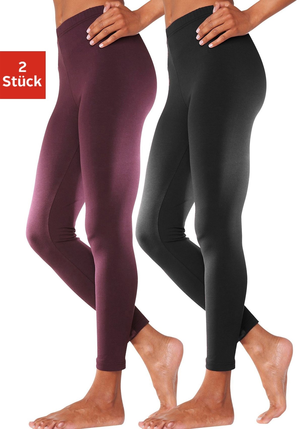 Vivance active Leggings (2er-Pack) su Gummibund Loung...