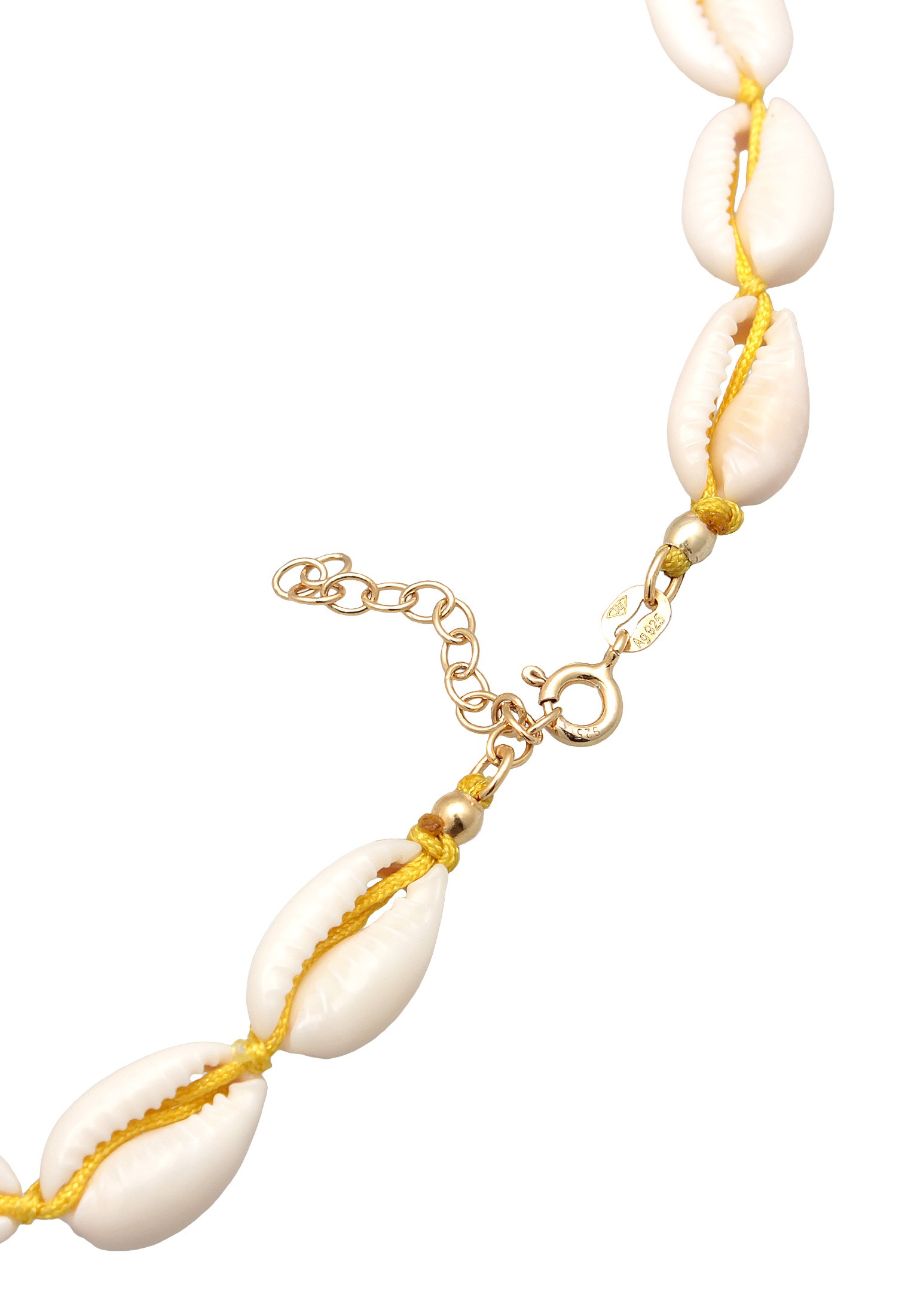 Elli Choker »Halskette Choker Kauri Muscheln Beach 925 Silber vergoldet«